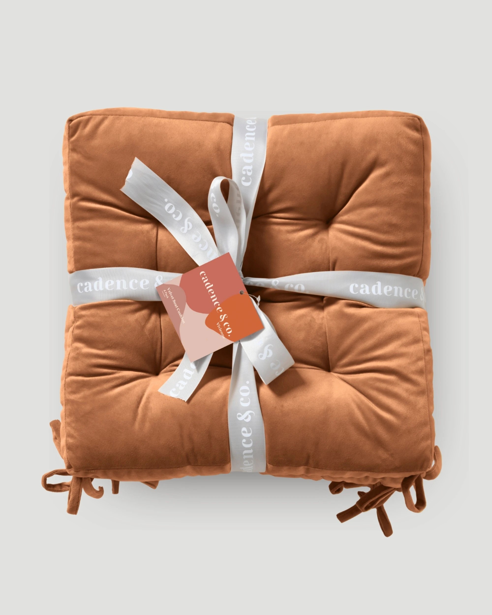 7 Cadence & Co. Vivienne Velvet Seat Cushion 4 Pack - Cinnamon, 7 of 7