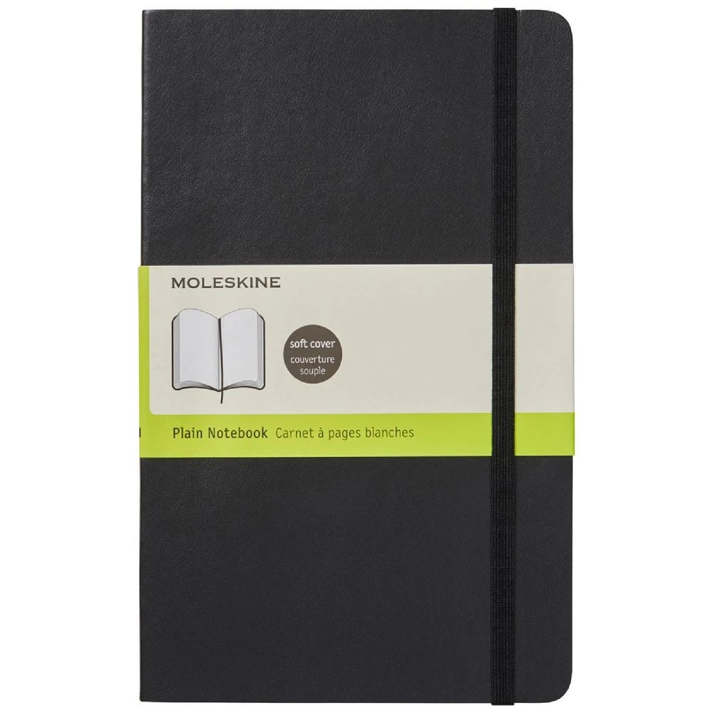 1 Moleskine Classic Soft Cover Plain Large Notebook Black, 1 of 3