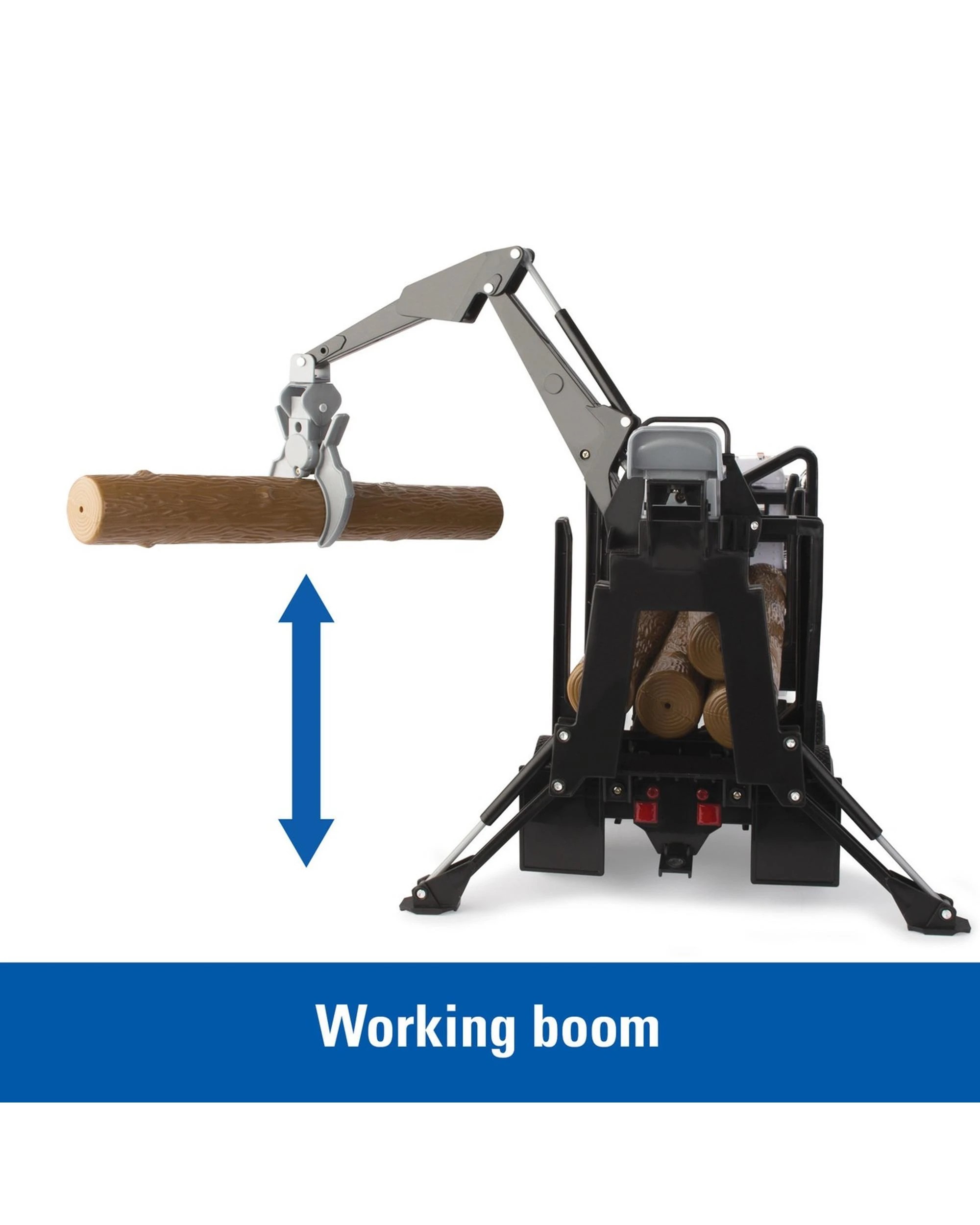 4 Big Farm Peterbilt 1:16 Scale Model 367 Logging Truck with Pup Trailer and Logs, 4 of 7