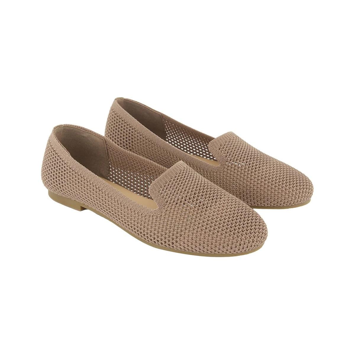 2 Knit Loafer Ballet Pumps Mocha, 2 of 5