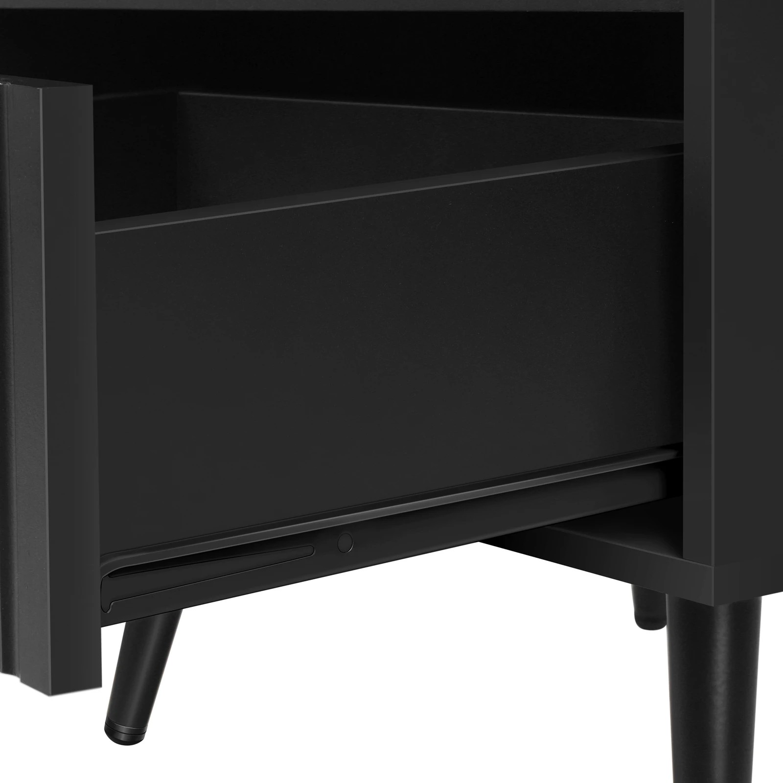 9 Alfordson Bedside Table 1 Drawer Side Storage Shelf Nightstand - Black, 9 of 10