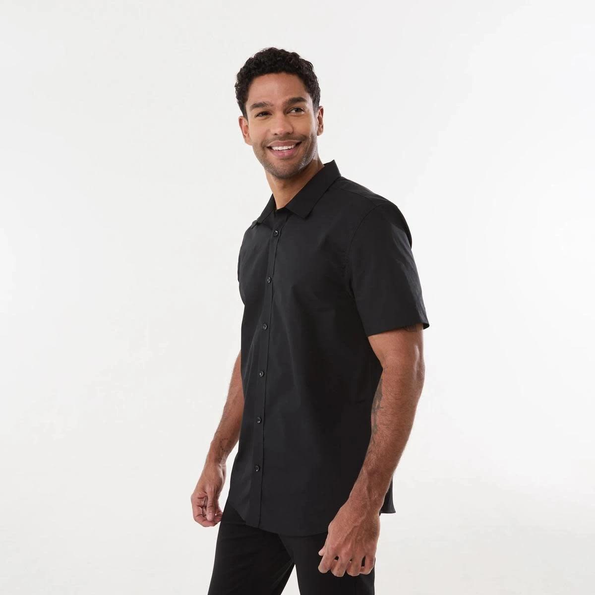 2 Work Short Sleeve Business Shirt BLACK, 2 of 5