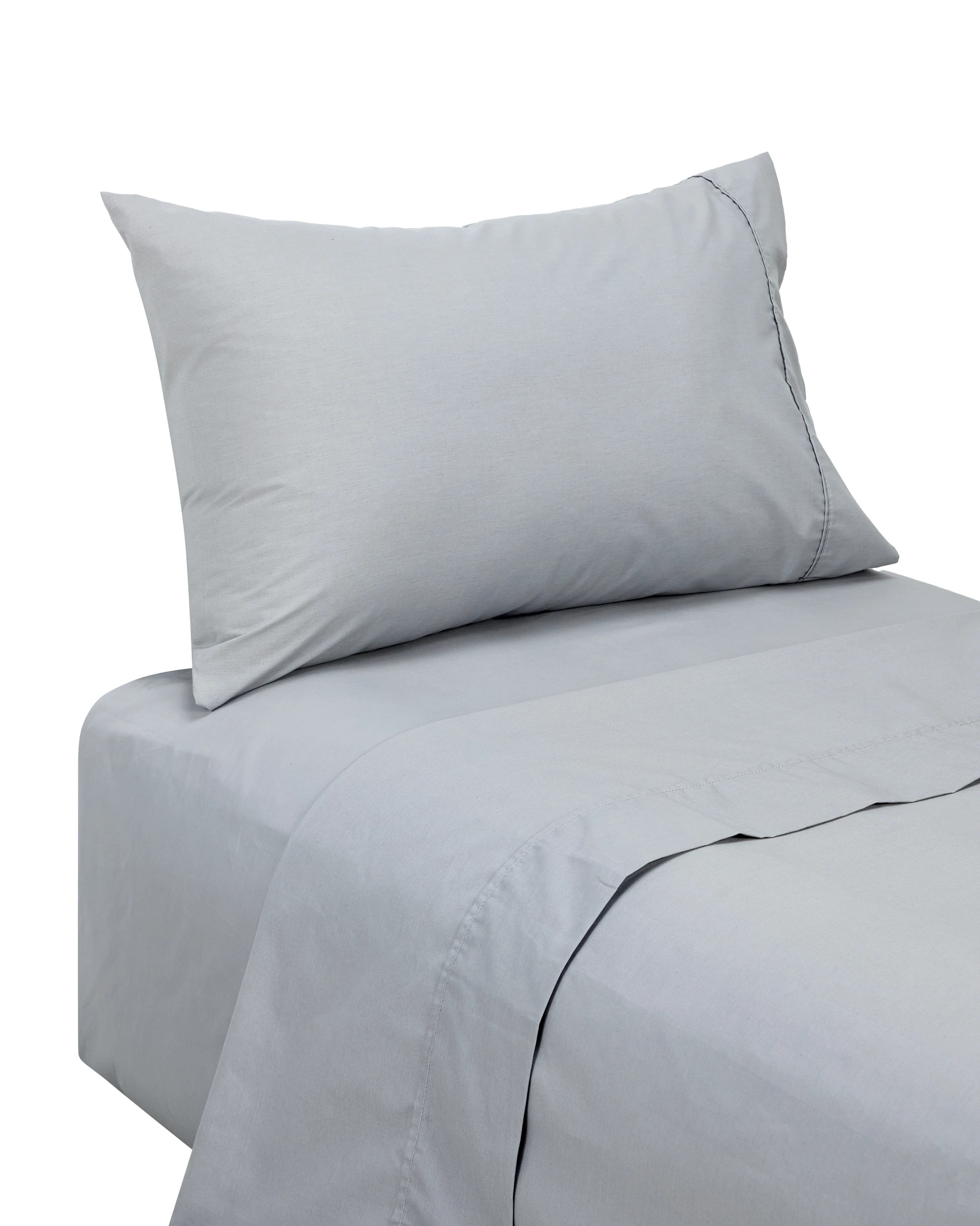 8 250 Thread Count Cotton Rich Sheet Set - Single Bed, Light Grey, 8 of 10