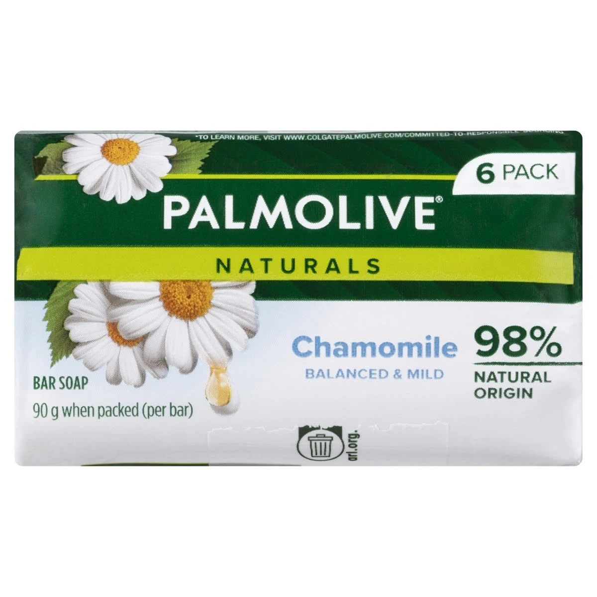 2 Palmolive 6 Pack Naturals Balanced and Mild Bar Soap - Chamomile, 2 of 3