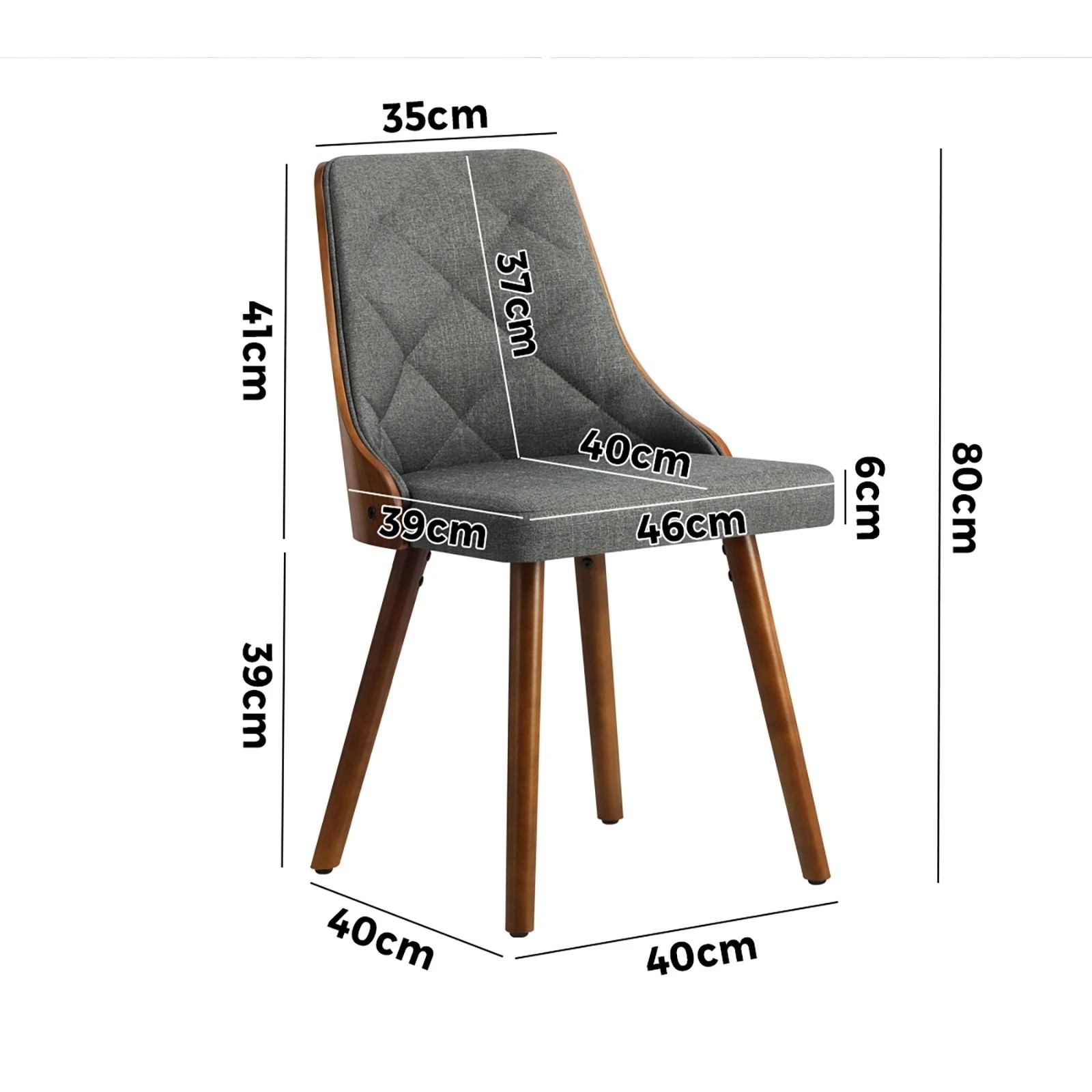 9 Oikiture 2x Dining Chairs Wooden Chair Kitchen Cafe Faux Linen Fabric Padded Seat
 - Grey, 9 of 10