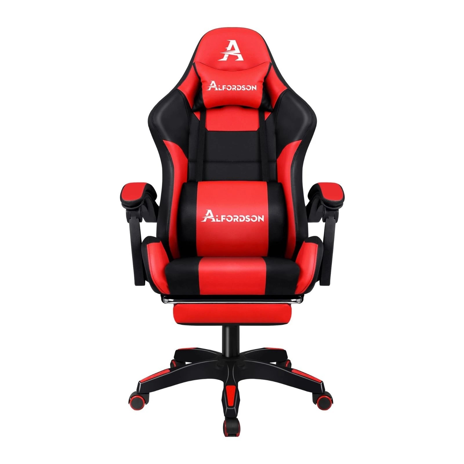 6 Alfordson Gaming Office Chair Extra Large Pillow Racing Executive Footrest Seat - Red, 6 of 10