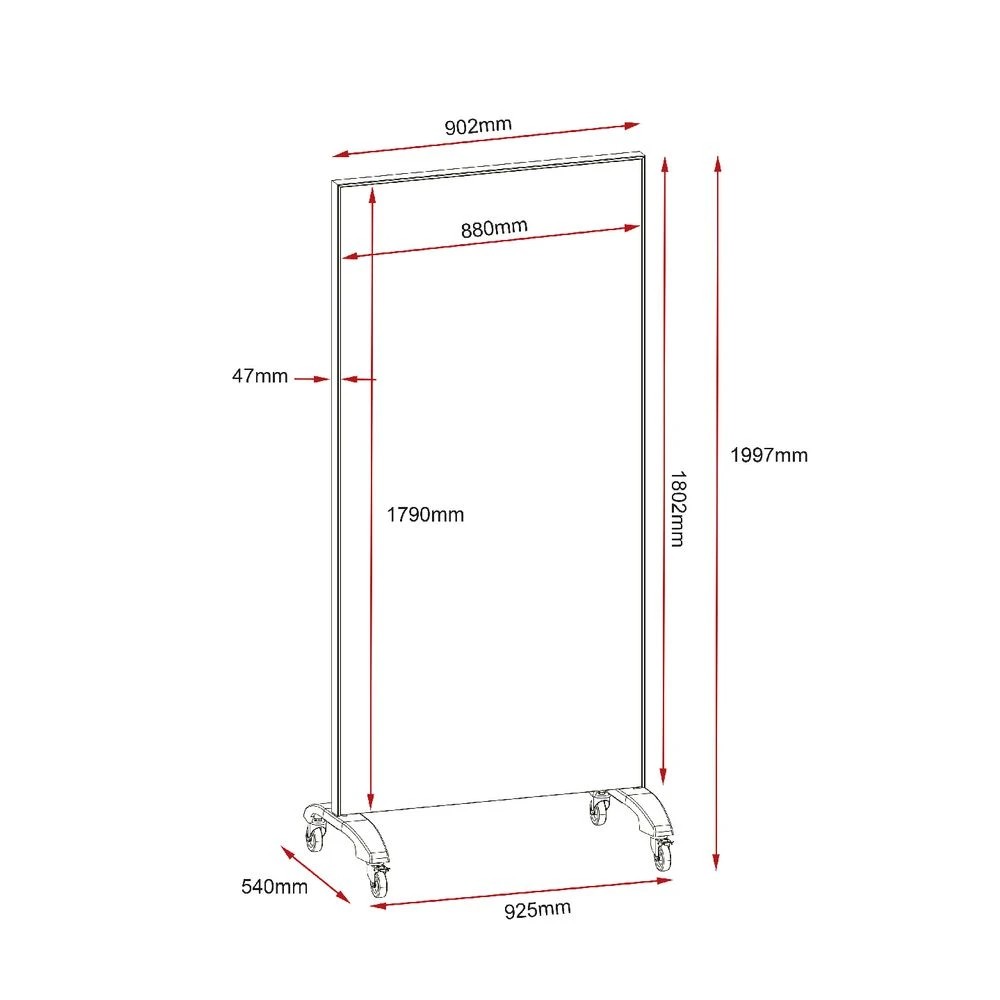 2 J.Burrows Magnetic Mobile Glass Board Dual Sided 900 x 1800mm, 2 of 2