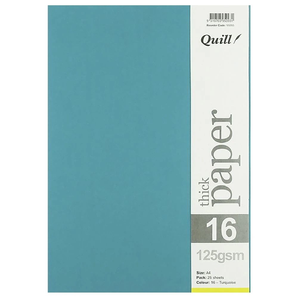 3 Quill A4 125gsm Paper Turquoise 25 Pack, 3 of 4