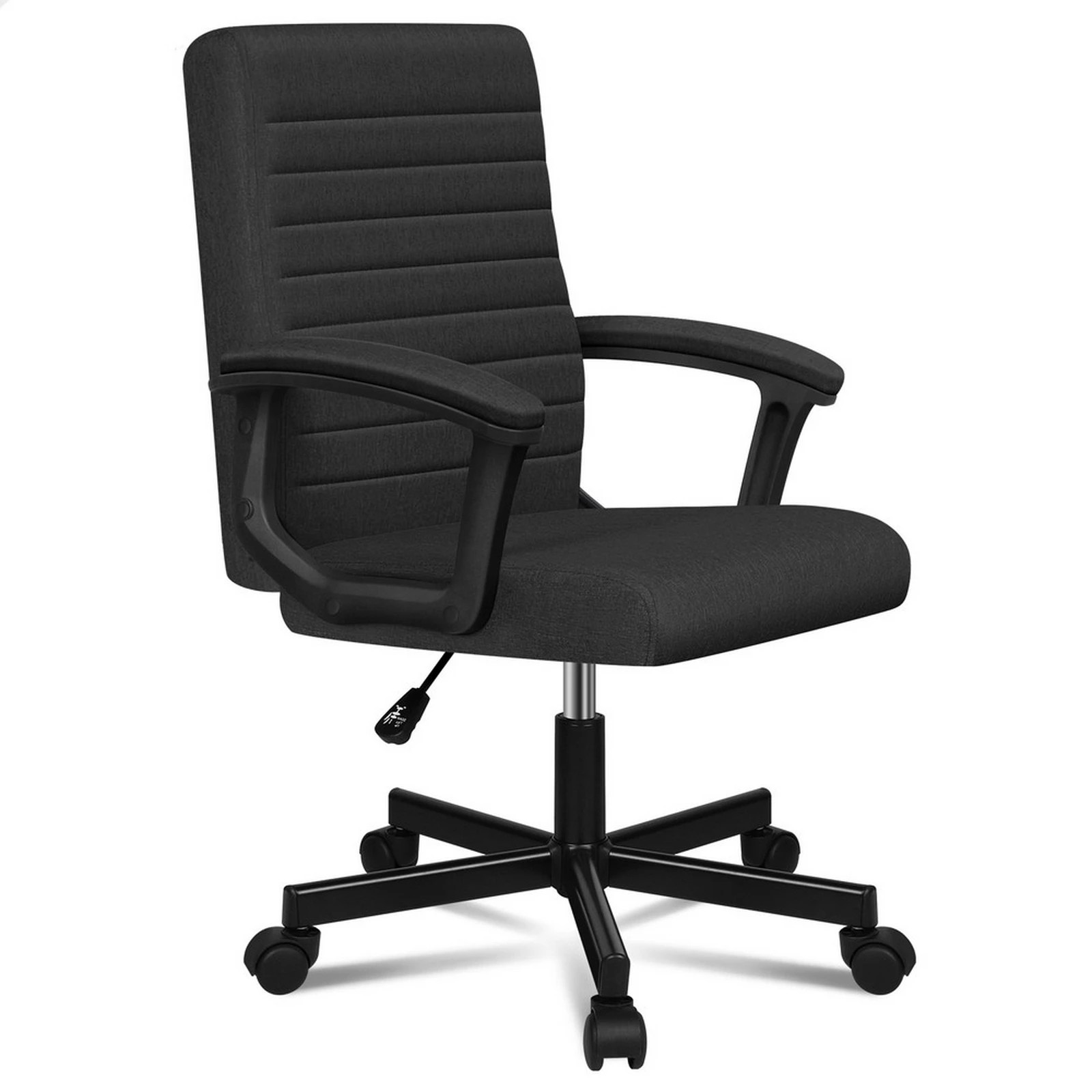 1 Alfordson Office Chair Executive Computer Seat Work Gaming Mid Back Fabric - Black, 1 of 9