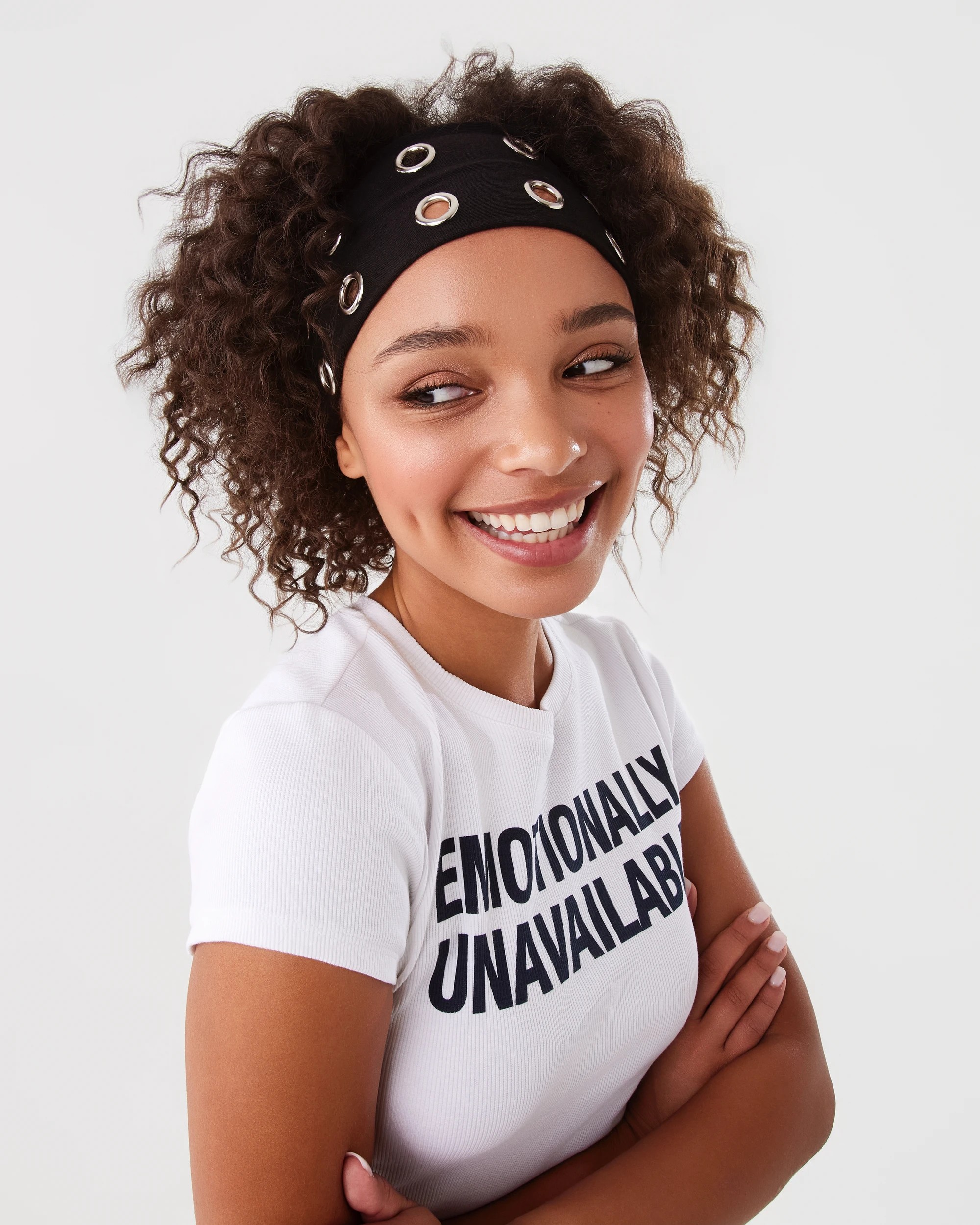 5 Eyelet Stretch Headband - Black, 5 of 8