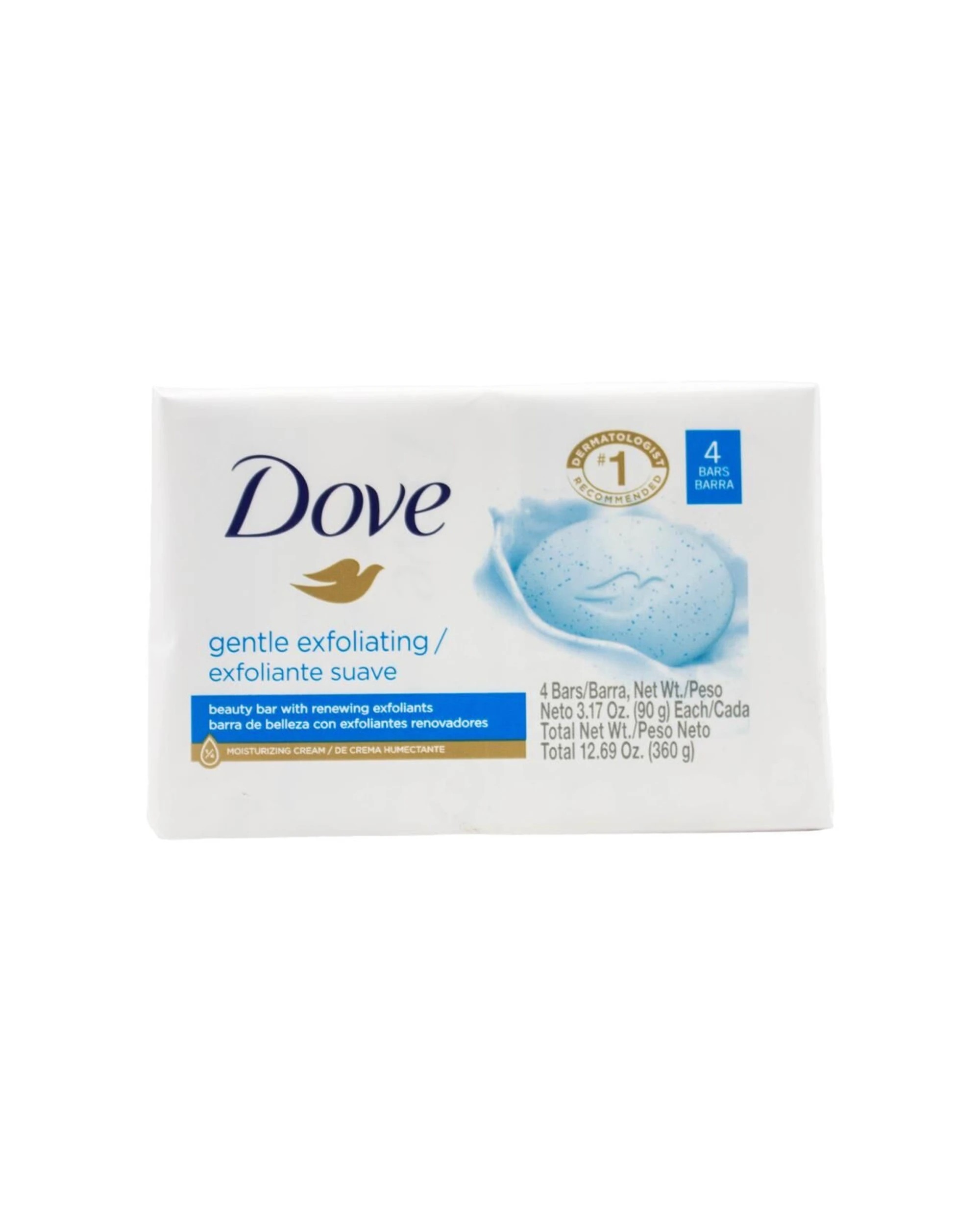 2 Dove 12 x 4pc Beauty Soap Bars 90g Gentle Exfoliating Moisturising - White, 2 of 3