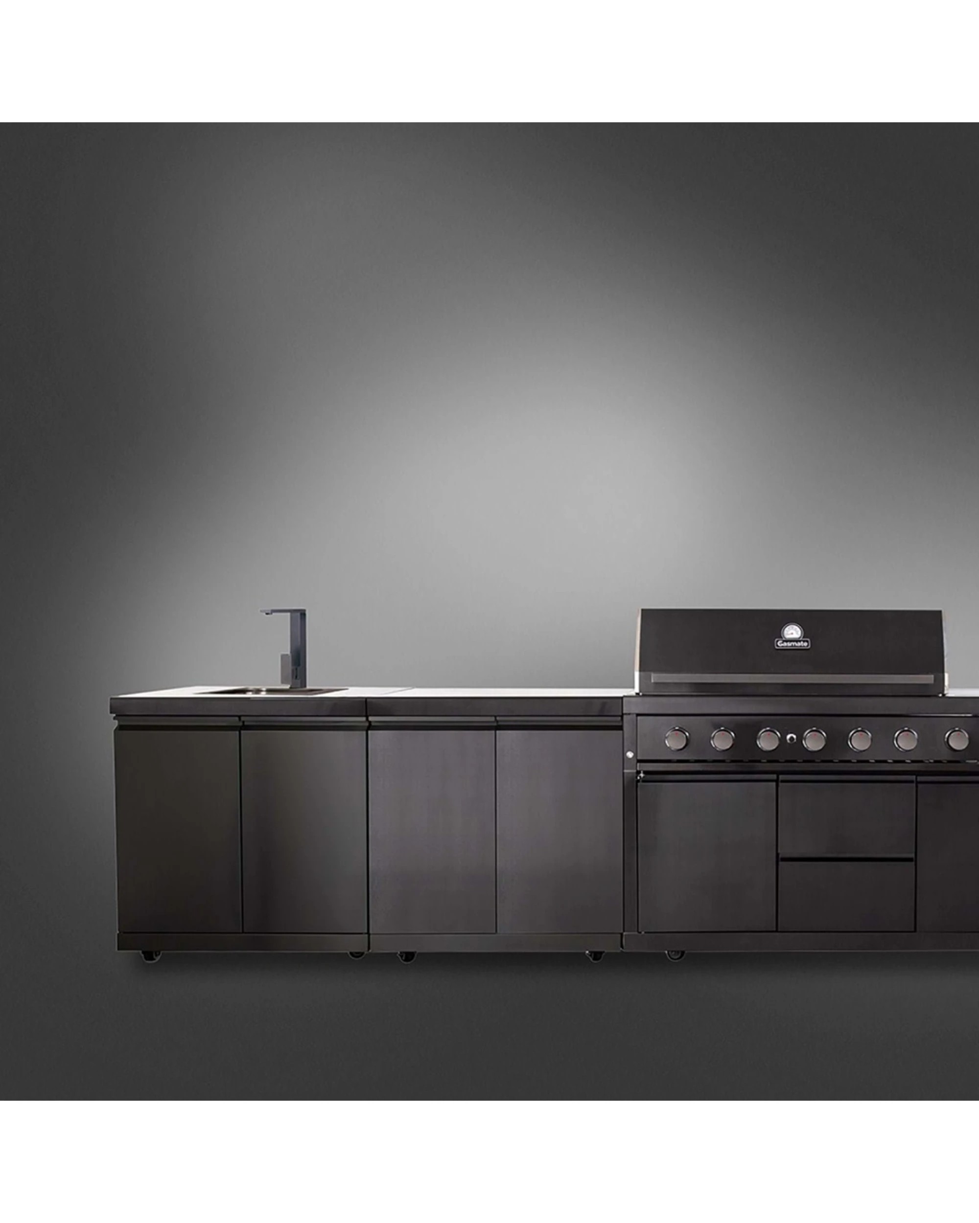 2 Gasmate Nova Graphite Storage Space Module Compact Outdoor Kitchen Cabinet - Charcoal, 2 of 5