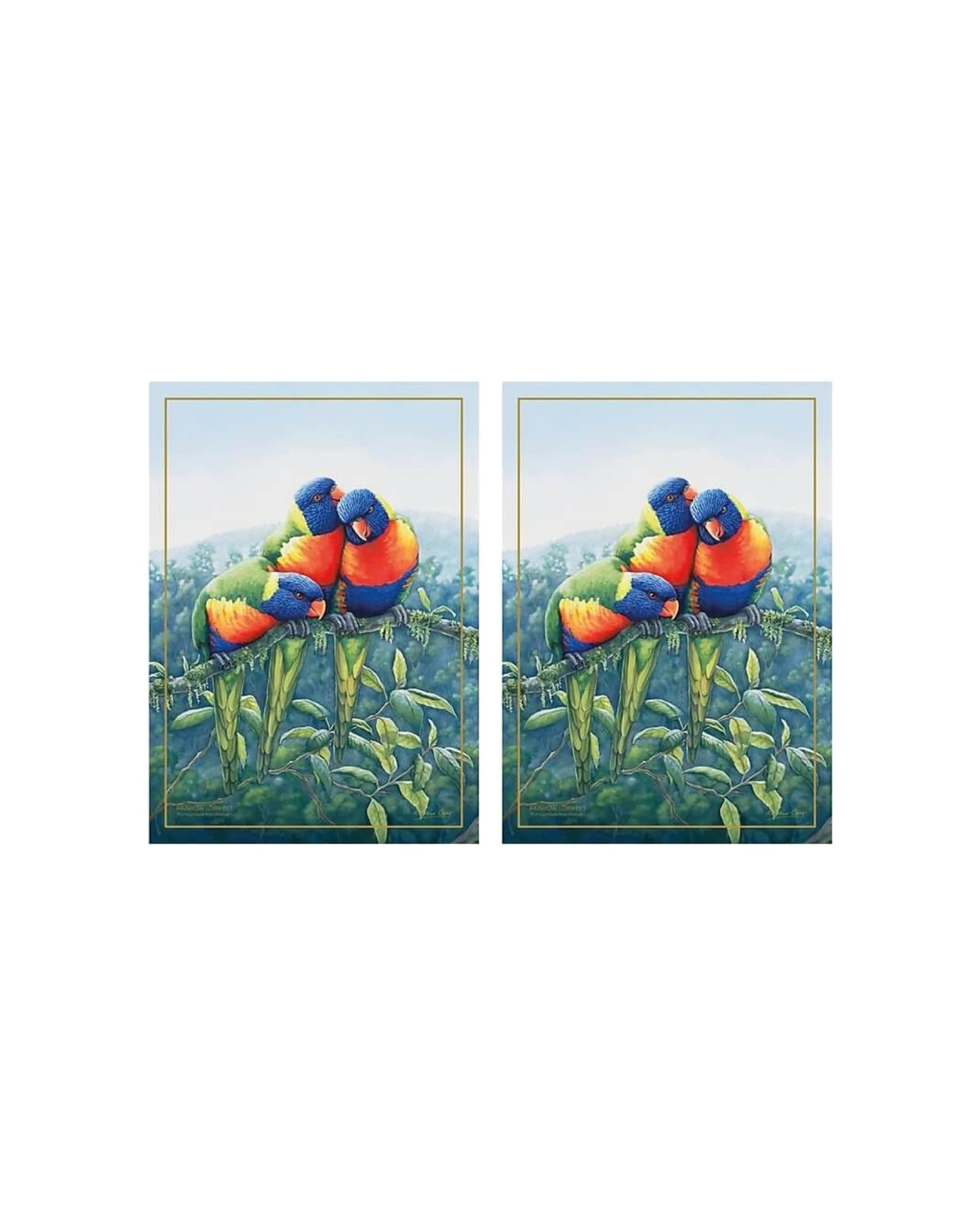 1 Maxwell & Williams 2x Birds of Australia 10yr Anniversary Tea Towel Set 50x70cm Lorikeet - Multi, 1 of 2