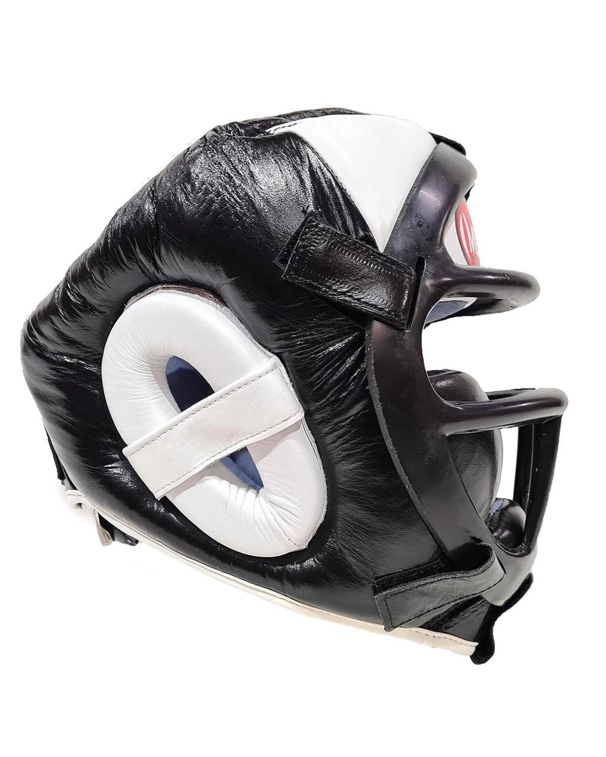 2 Morgan Leather Head Guard With Abx Plastic Removable Grill Medium, 2 of 5