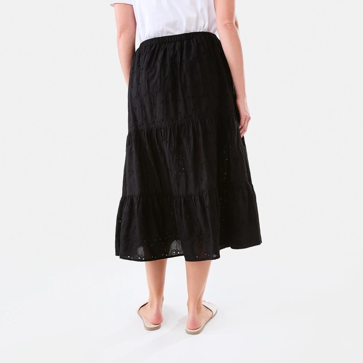 3 Broderie Maxi Skirt Black, 3 of 6
