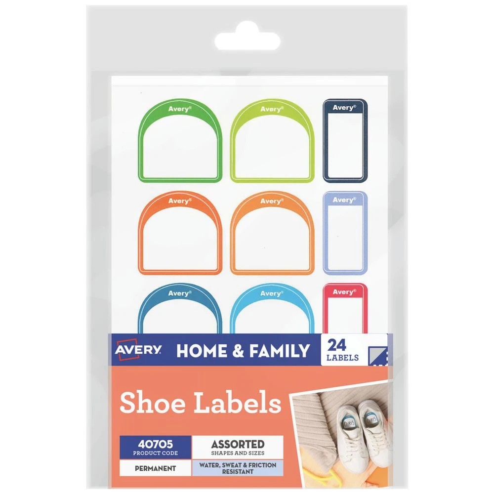1 Avery Shoe Labels Assorted 24 Pack, 1 of 1