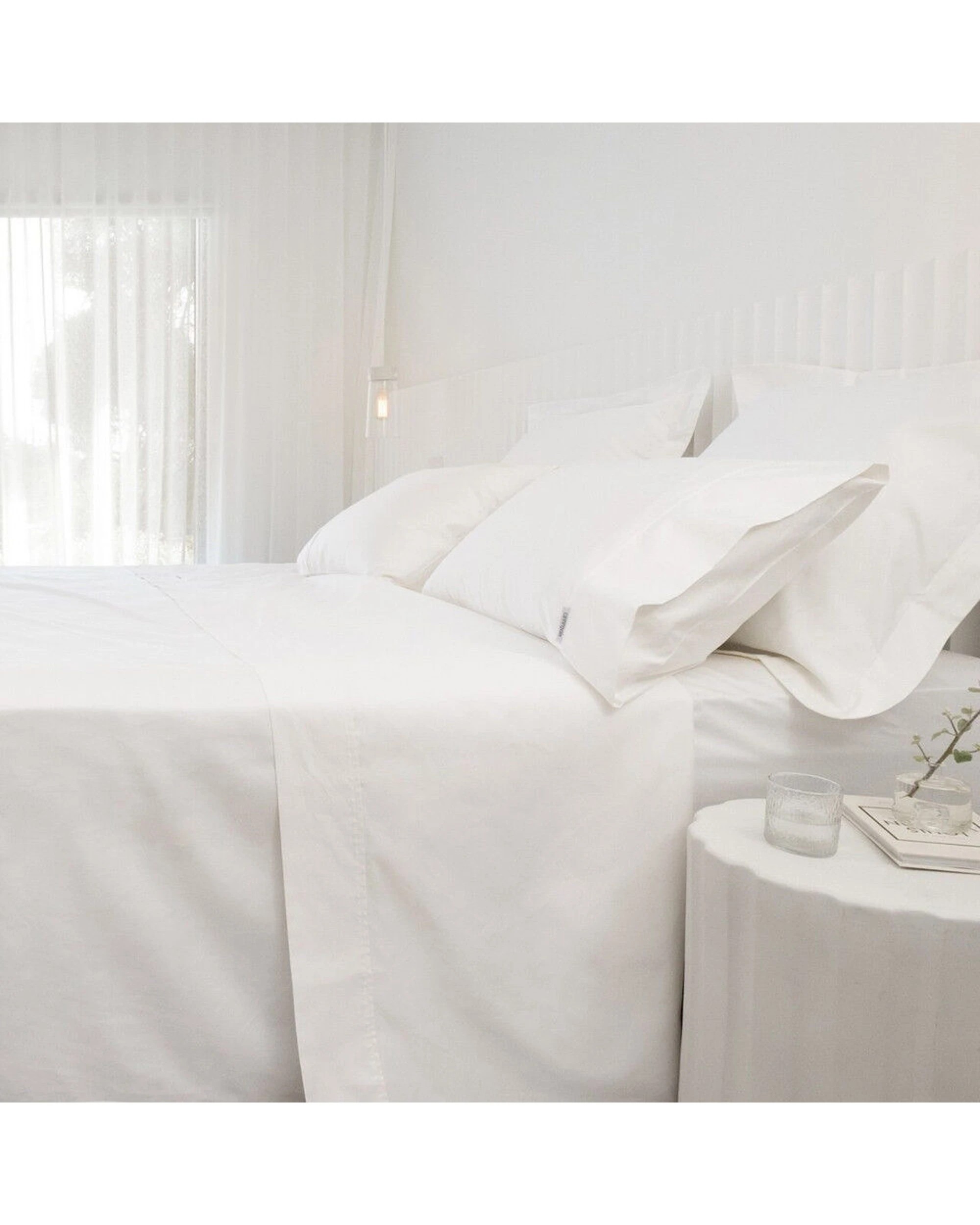 4 Canningvale Mille 1000TC Long Staple Cotton Bed Sheet Pillowcase Set - Queen Bed - White, 4 of 5