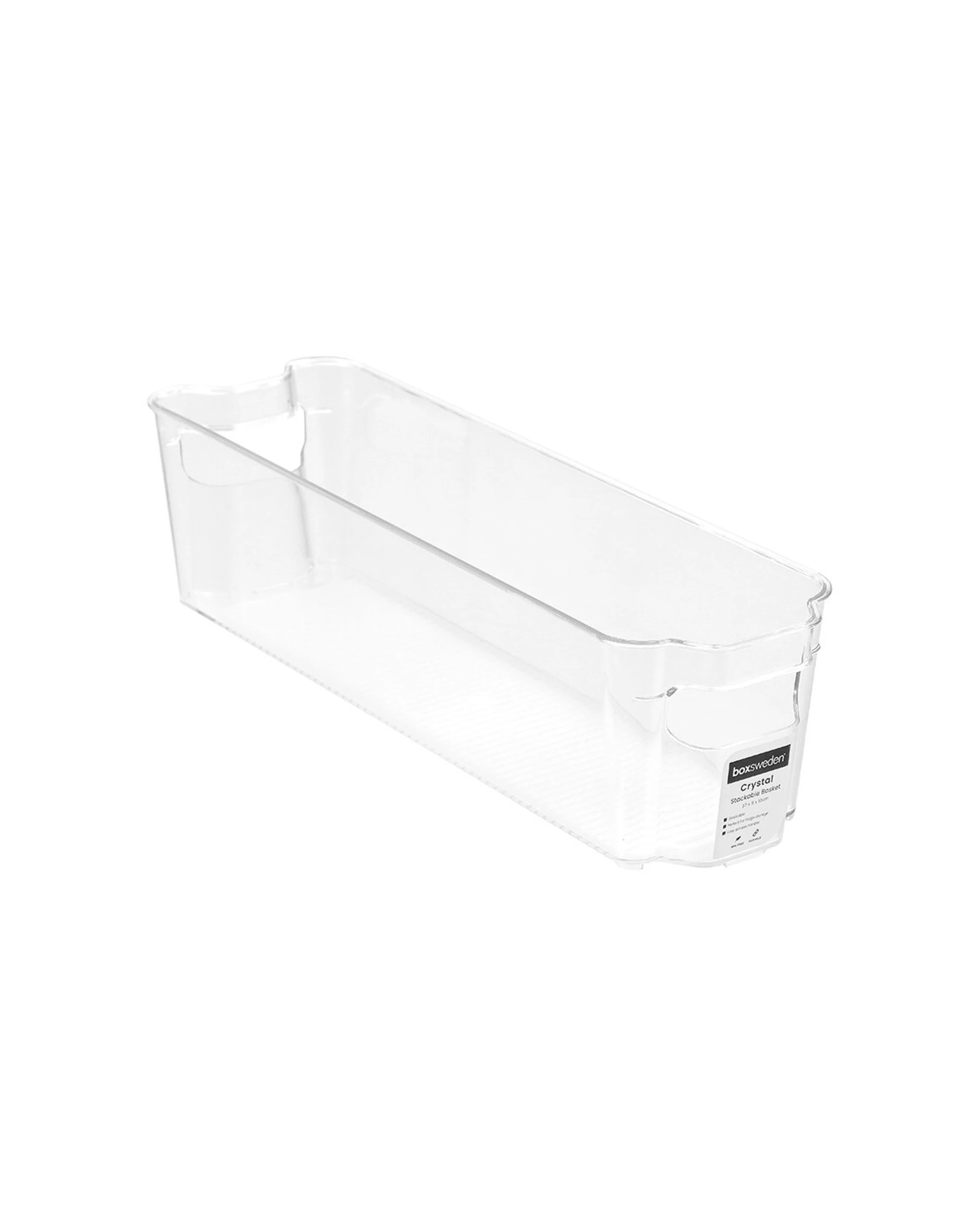 3 Boxsweden 6PK Crystal Stackable Basket Organiser 37x11cm - Clear, 3 of 3