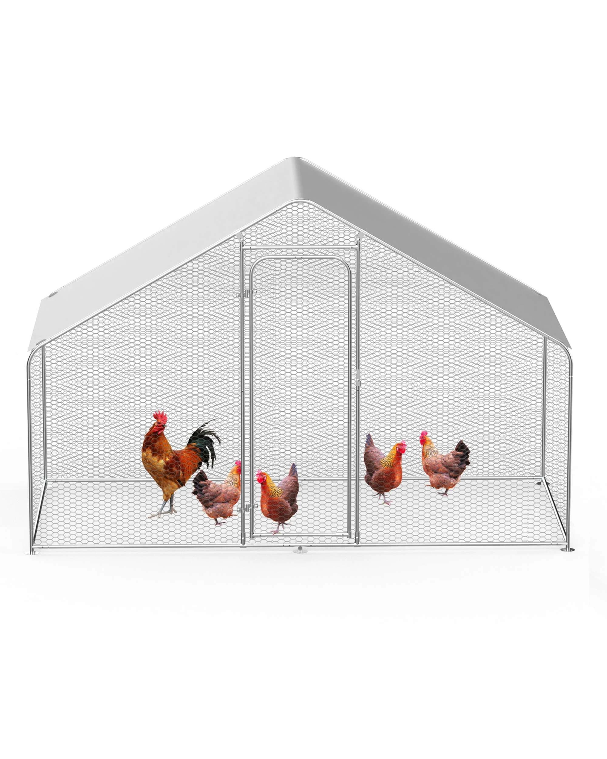 6 Advwin Walk-in Large Chicken Coop Poultry Cage, 6 of 8