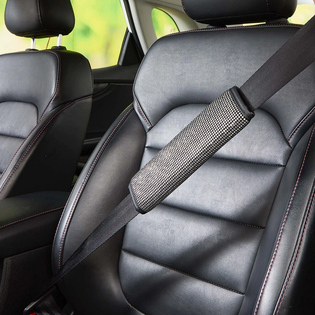 2 2 Pack Diamante Seat Belt Pad, 2 of 8
