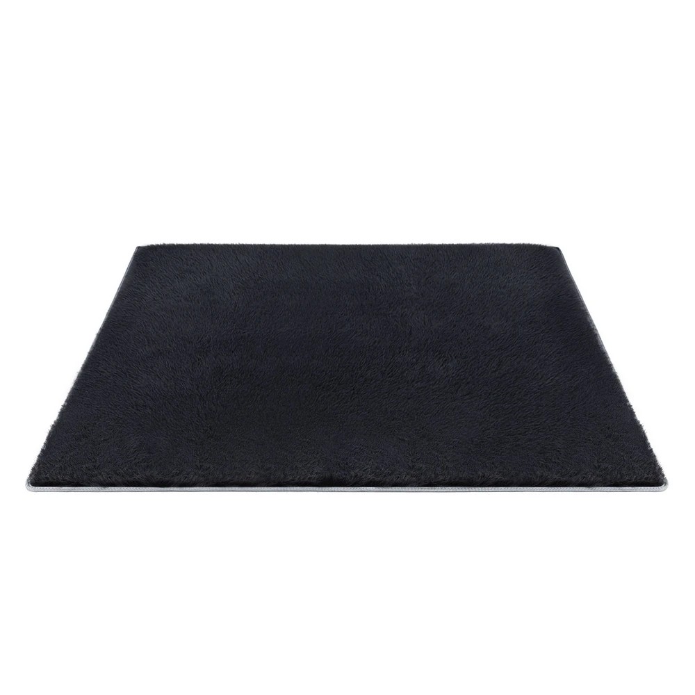1 Artiss Floor Rug 200x230cm Plush Area Shaggy Rug Living Room Bedroom Carpet - Black, 1 of 9