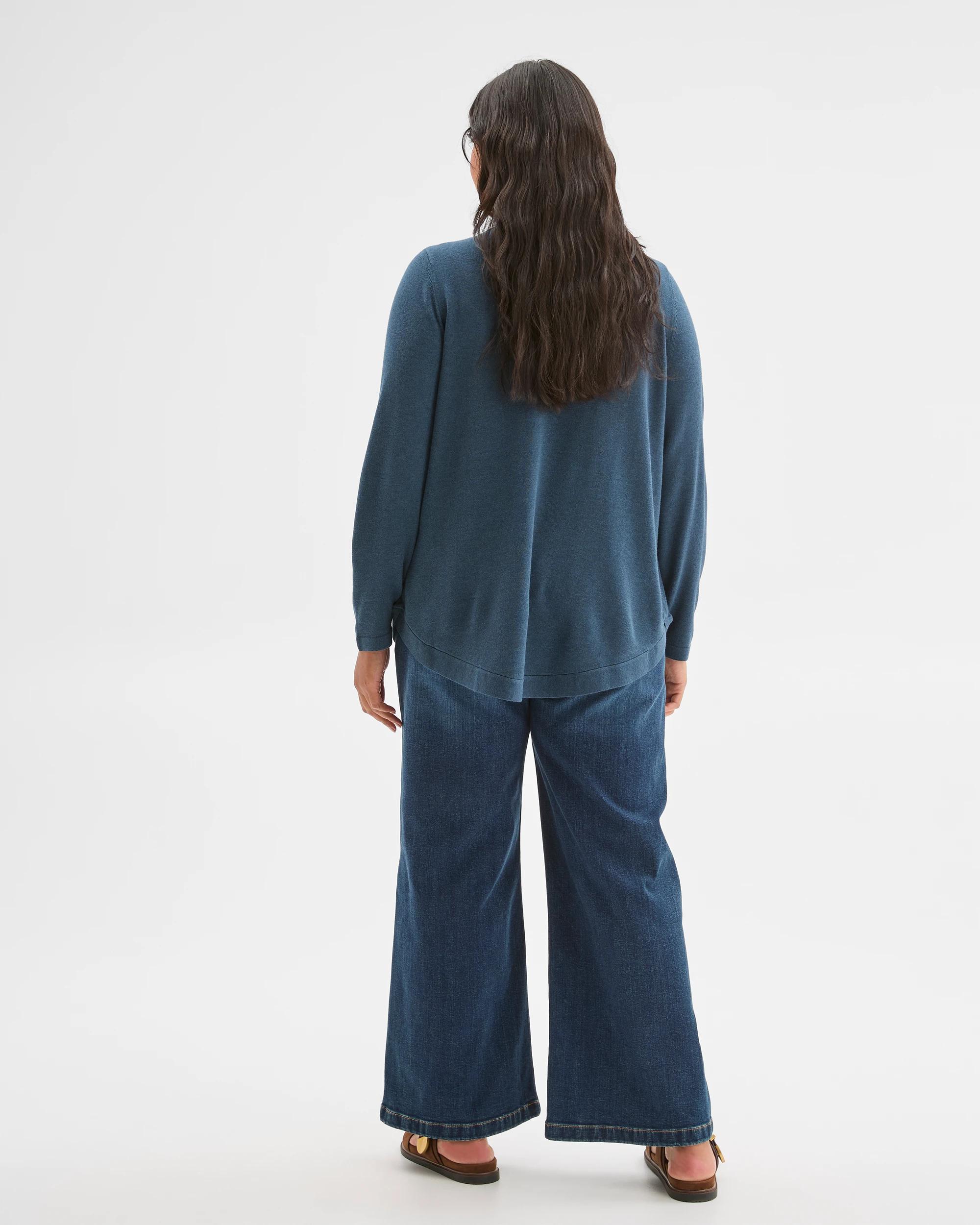 5 Target Curve Plus Size Long Sleeve Curve Hem Rib Jumper DARK TEAL MARLE, 5 of 5