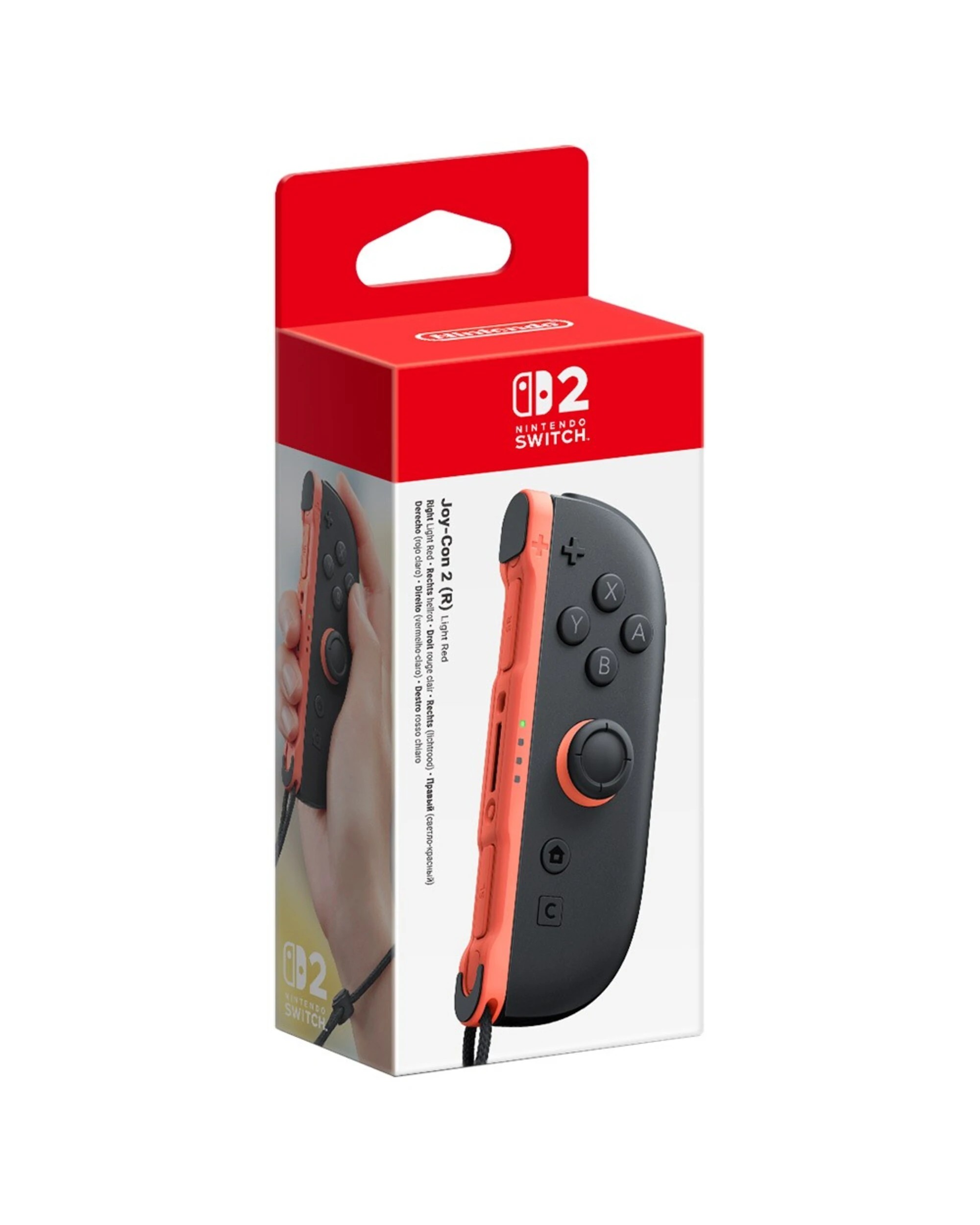 1 Nintendo Switch 2 - Joy-Con 2 (R) Light Red Controller - Red, 1 of 3