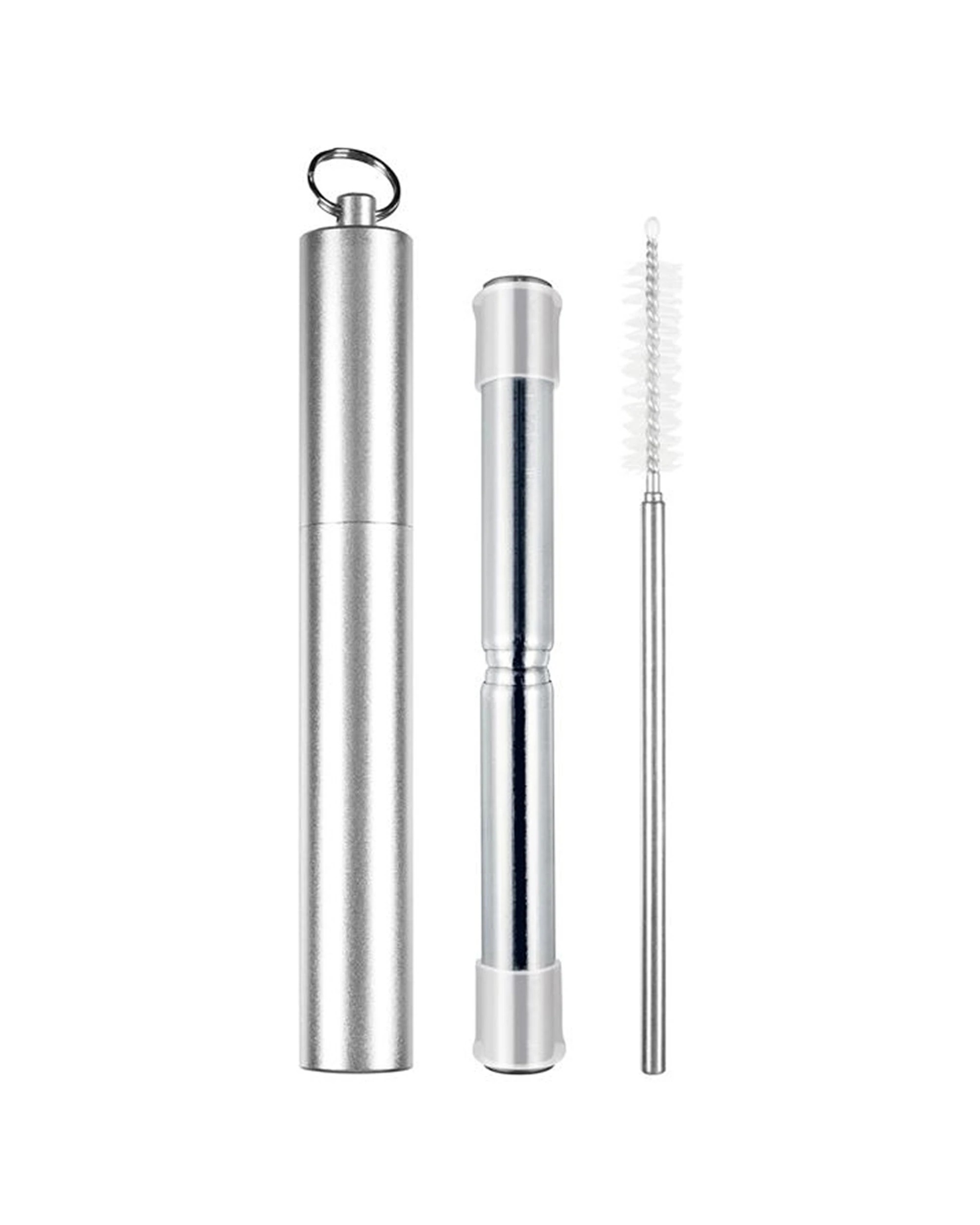 1 Avanti Telescopic Travel Straw Foldable With Keyring Case And Carabiner - Black, 1 of 3