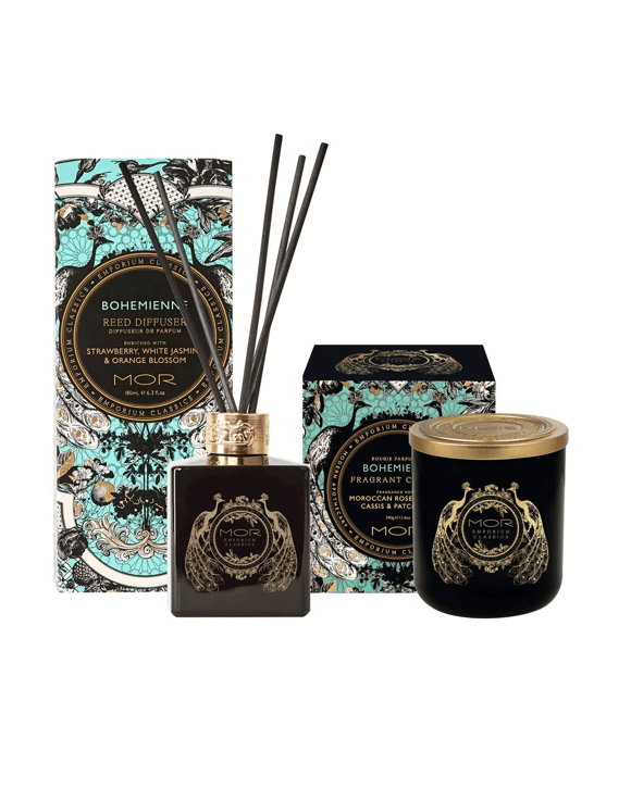 MOR Emporium Classics Bohemienne Candle and Reed Diffuser Set - Blue