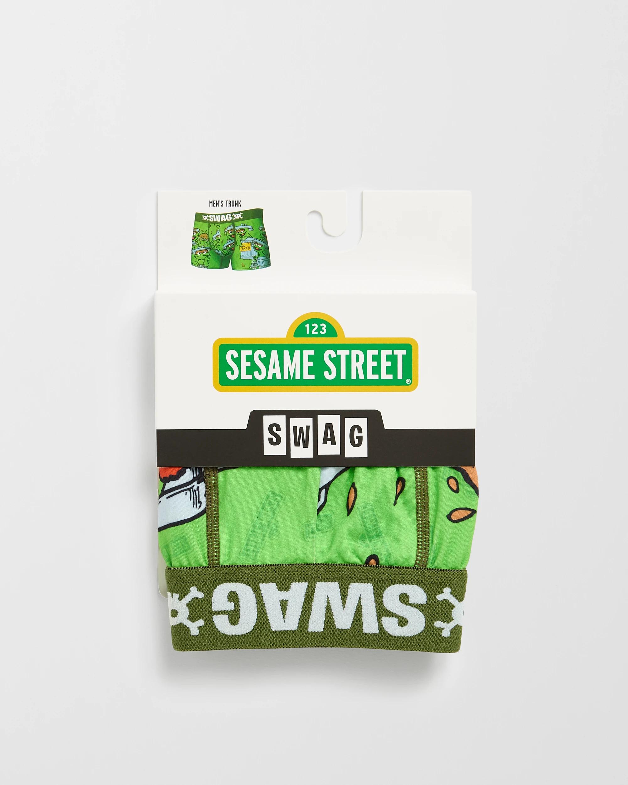 4 Swag Oscar The Grouch Trunks OSCAR THE GROUCH GREEN, 4 of 4