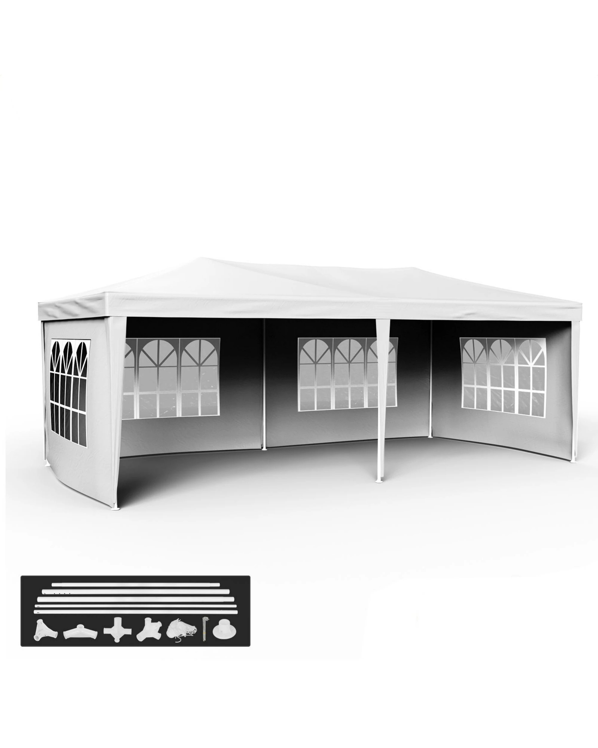 1 Advwin 3x6m Marquee Gazebo Outdoor Wedding Canopy Tent - White, 1 of 7