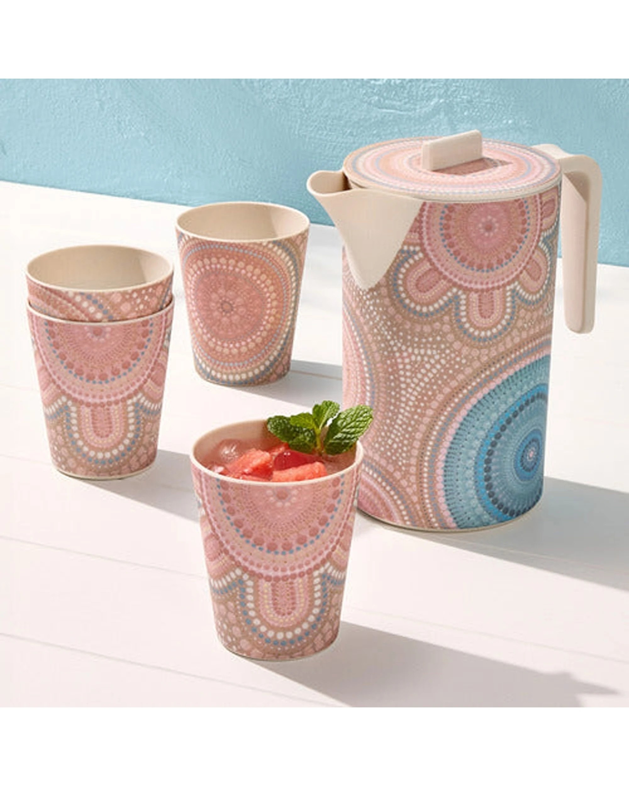 3 Maxwell & Williams 5pc Lou Martin Uplift Melamine Jug And Tumblers Durable Drinkware Set, 3 of 4