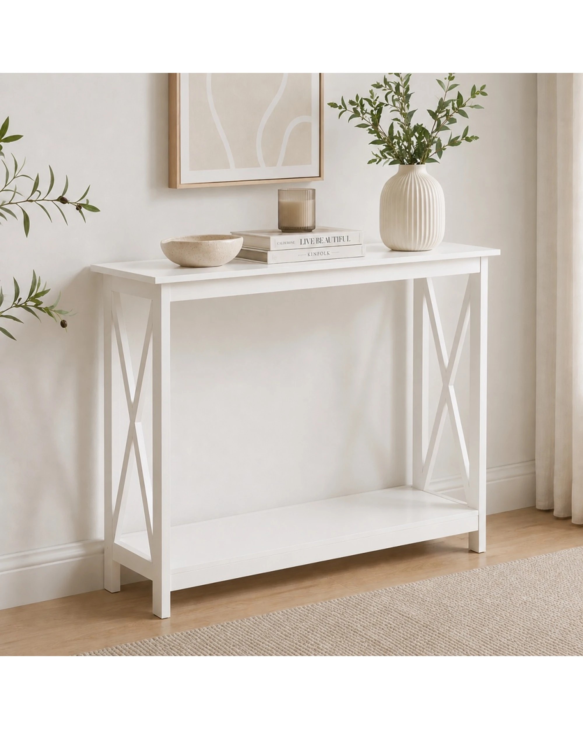 2 Alpine Bay Long Island Console Table 100cm - White, 2 of 7