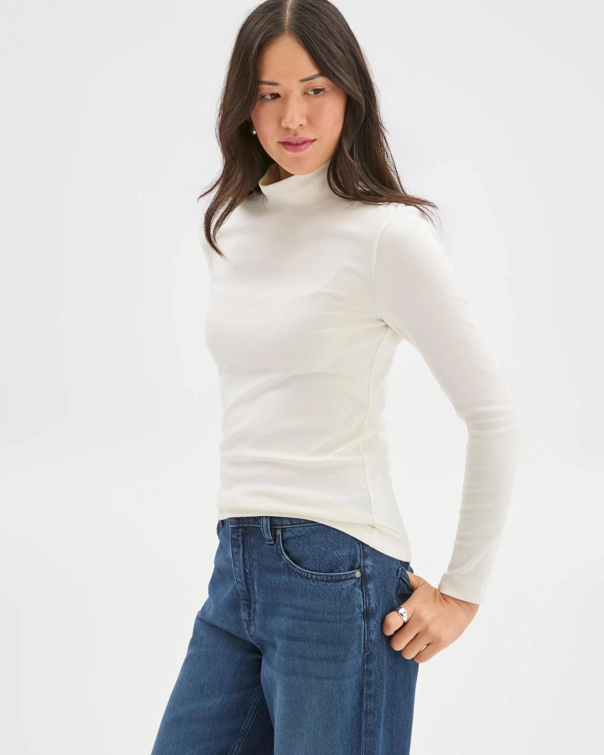 4 Target Woman Soft Touch Long Sleeve Skivvy Top CLOUD DANCER, 4 of 6