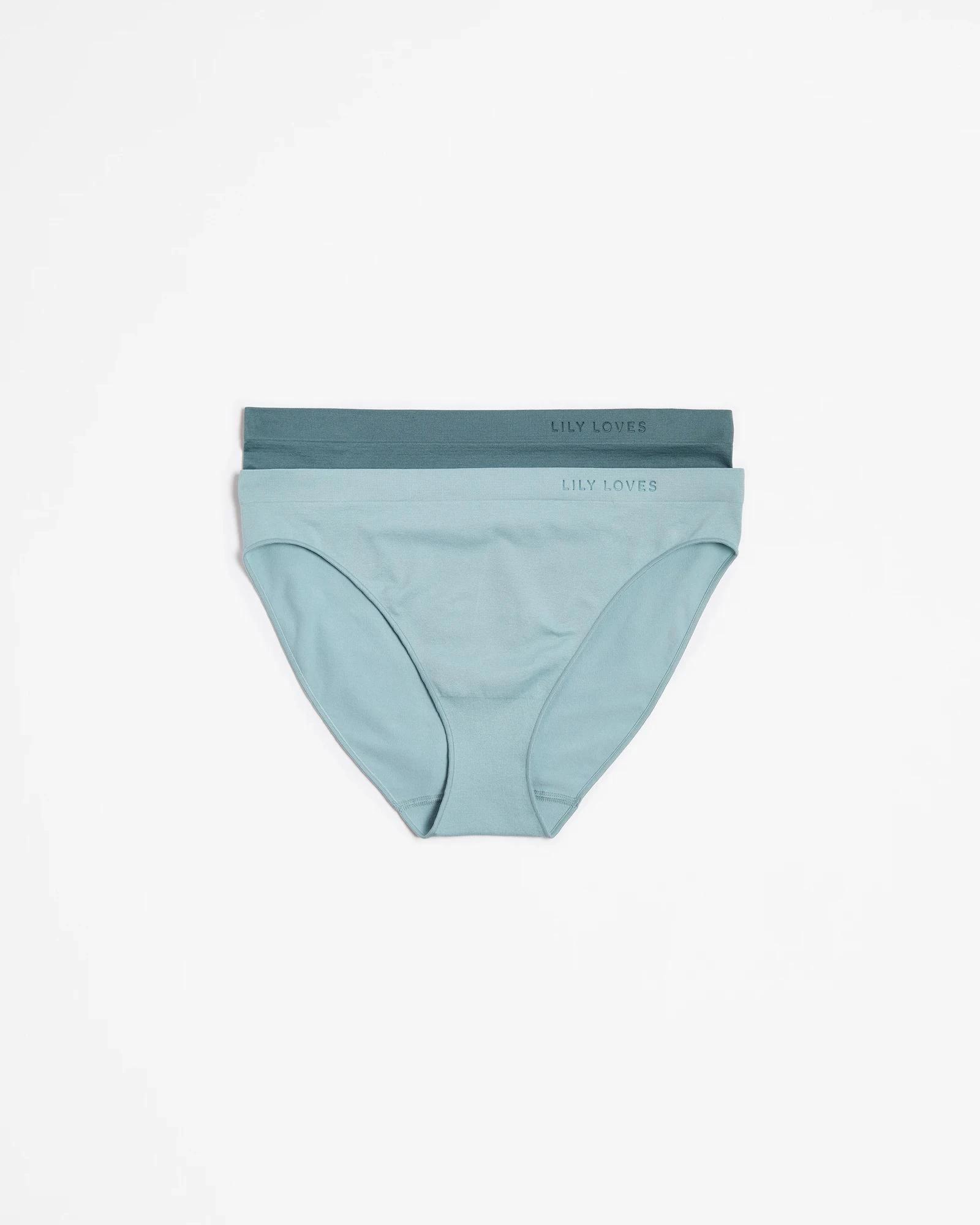 2 2 Pack Seamfree Embossed Bikini Briefs - Lily Loves TOURMALINE/GOBLIN BLUE, 2 of 5
