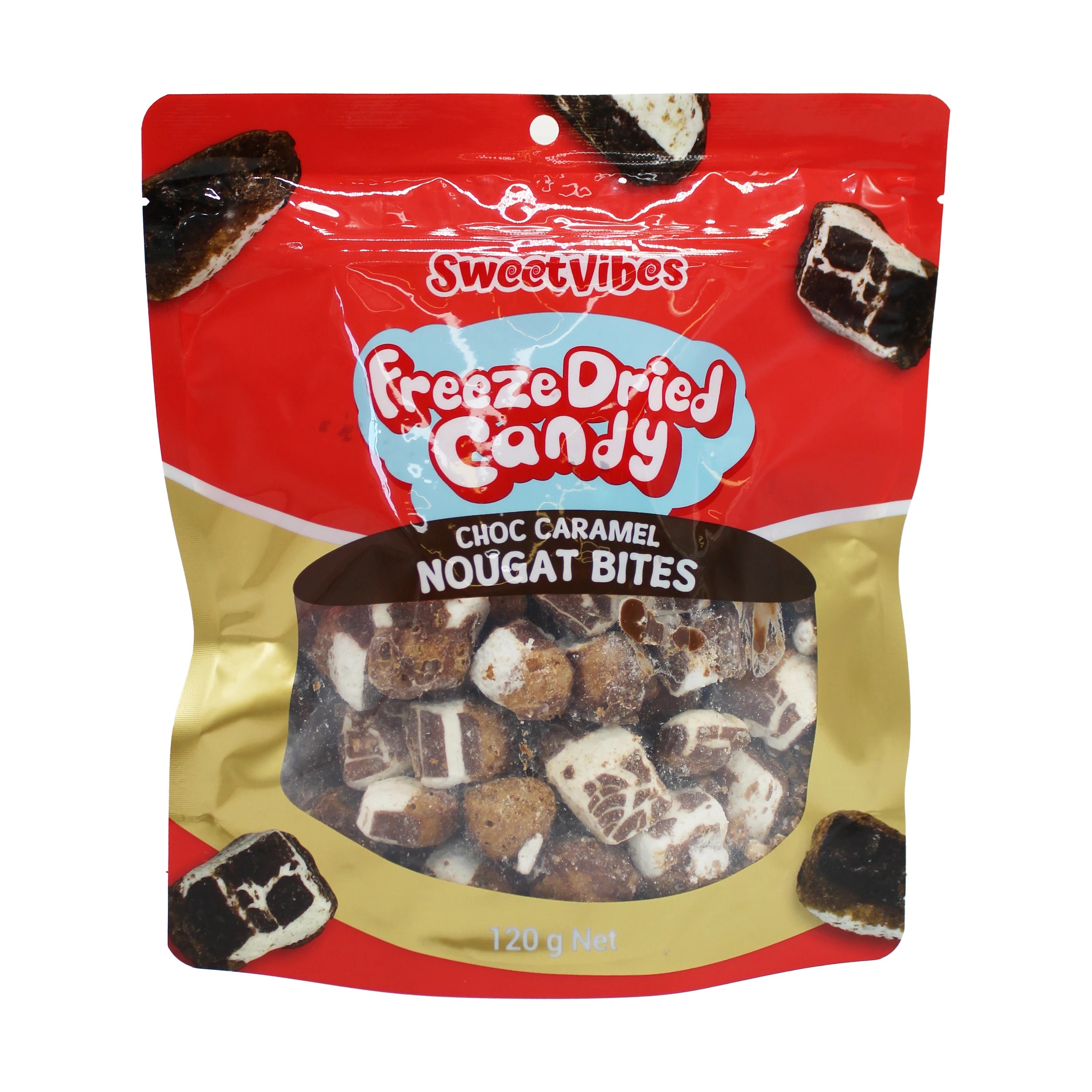 1 Sweet Vibes Choc Caramel Nougat Bites Freeze Dried Candy 120g, 1 of 4