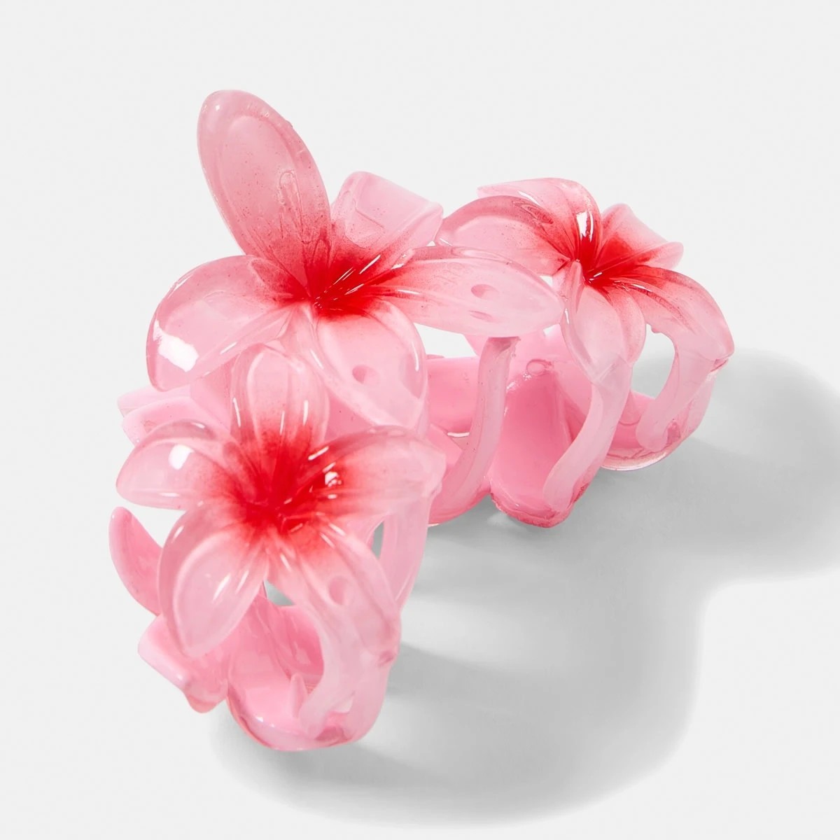 2 Pink Gradient Frangipani Claw Hair Clip, 2 of 4