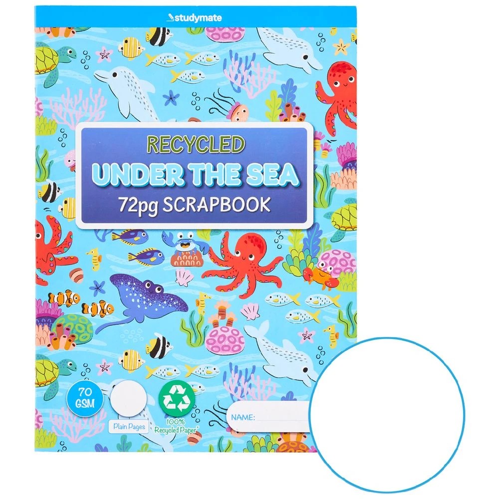 1 Studymate Under The Sea Recycled Scrapbook 72 Pages, 1 of 4