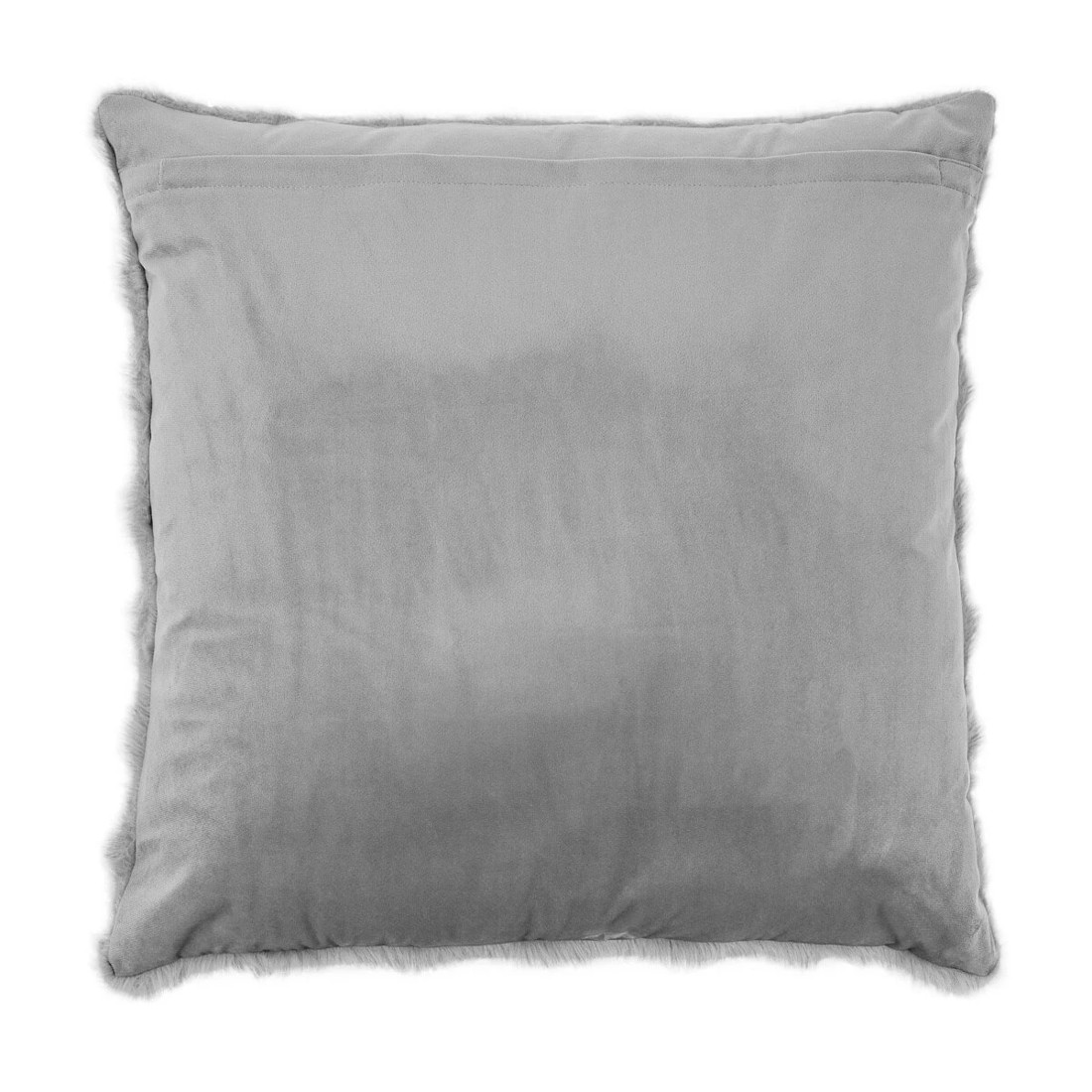 3 60cm Wave Faux Fur Cushion - Grey, 3 of 4