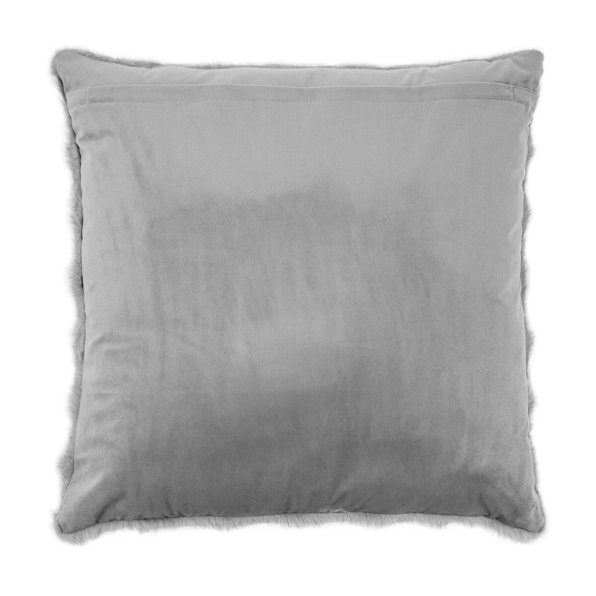 3 60cm Wave Faux Fur Cushion - Grey, 3 of 4