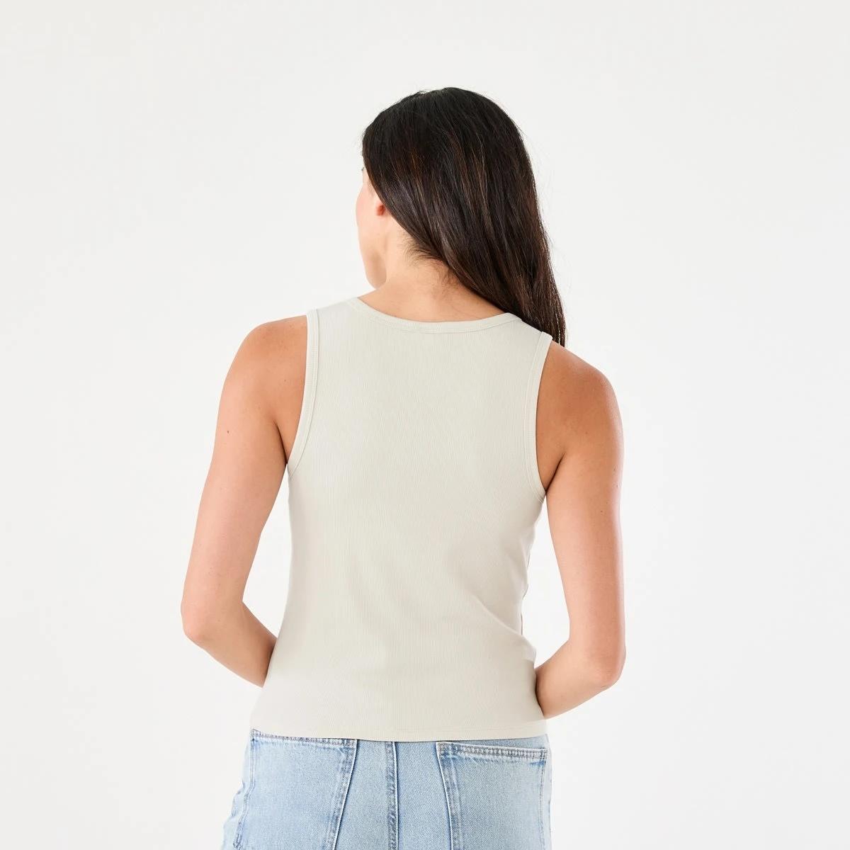 3 Sleeveless Rib Tank NATURAL BEIGE, 3 of 5
