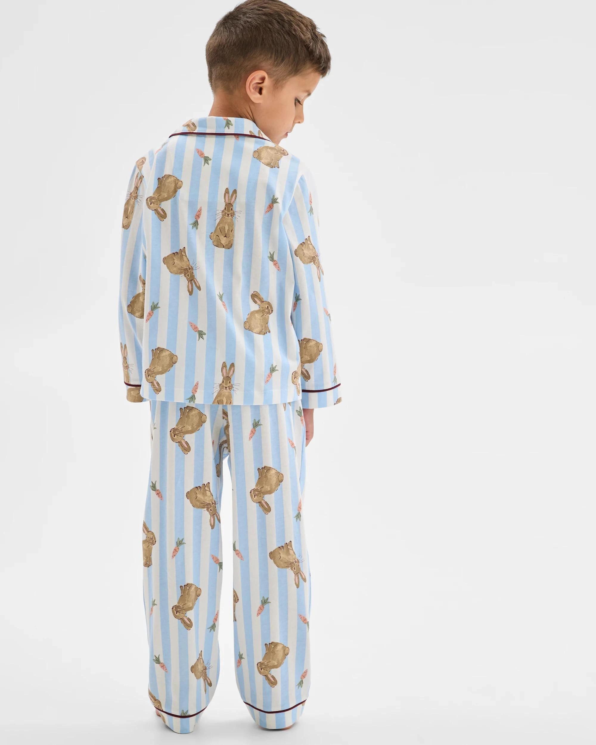 6 Target Kids Family Matching Australian Cotton Easter Younger Kids Pyjama Set - Bunny Stripe BUNNY BLUE, 6 of 9