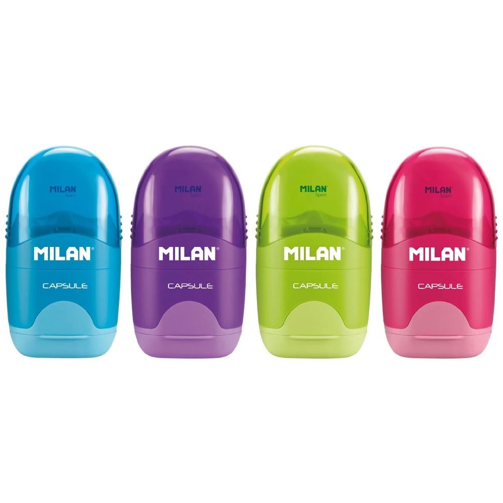 2 Milan Capsule 1 Hole Sharpener and Eraser Assorted, 2 of 4
