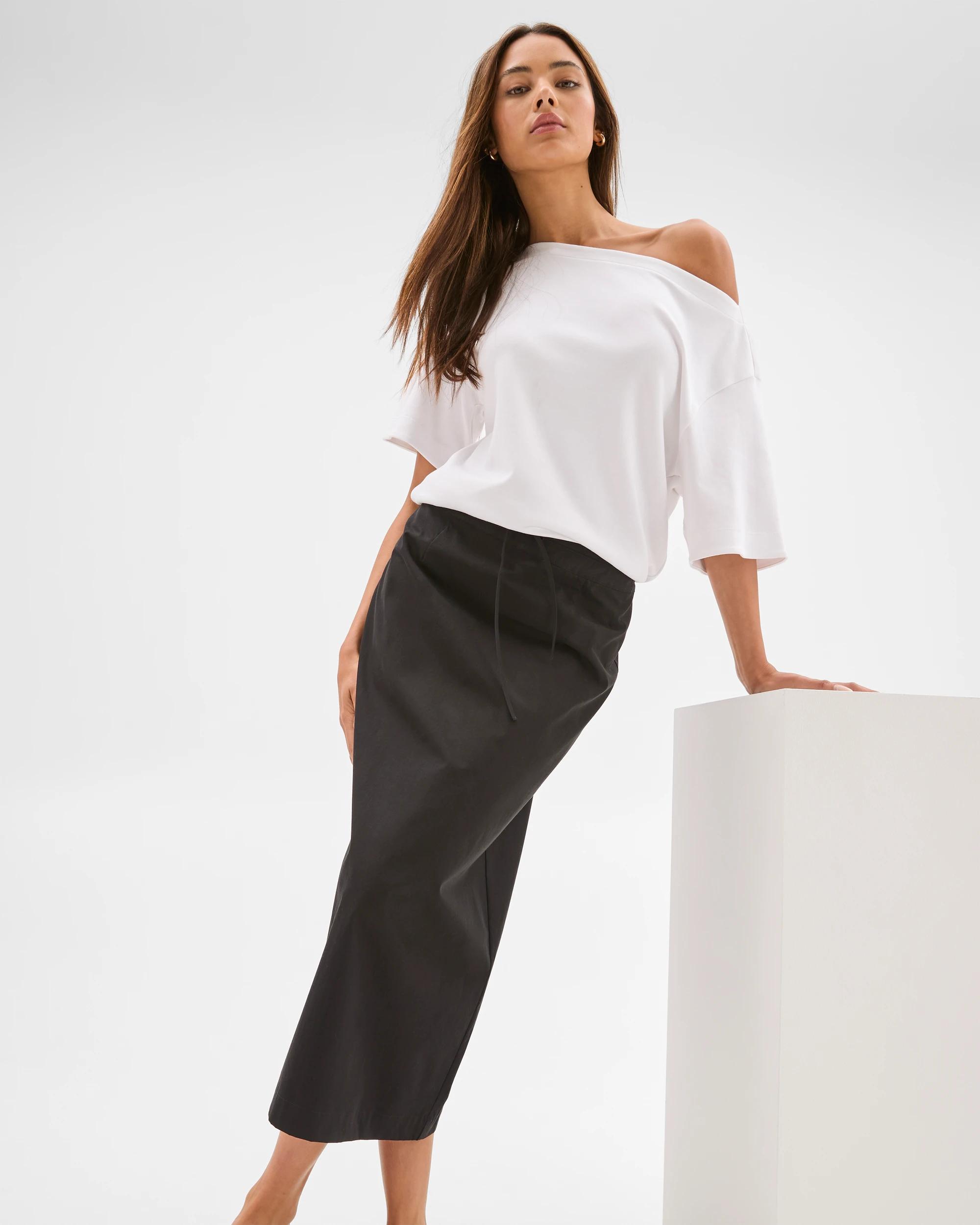 2 Lily Loves Australian Cotton Pencil Skirt TRUE BLACK, 2 of 6