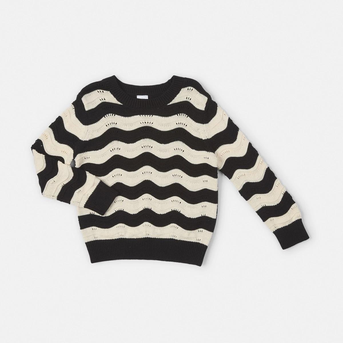 7 Knit Jumper Blk Stripe, 7 of 8