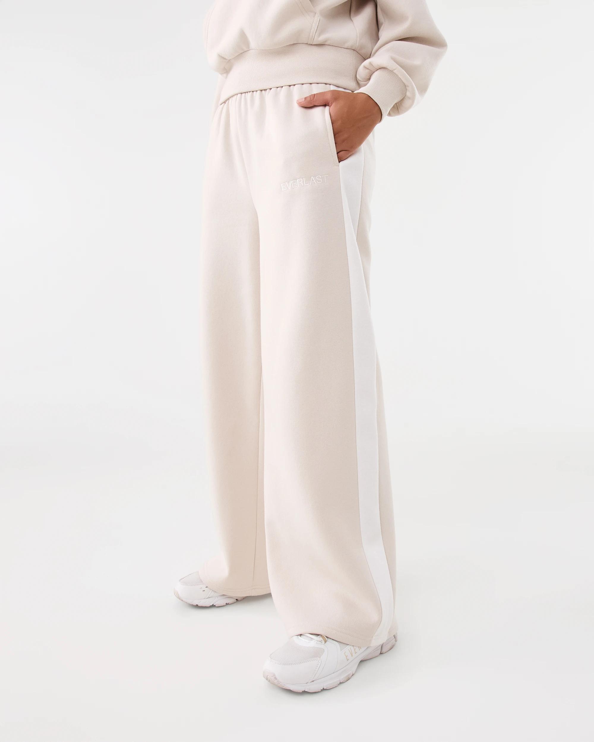1 Everlast Womens Panel Wide Leg Trackpants Cool Beige, 1 of 7