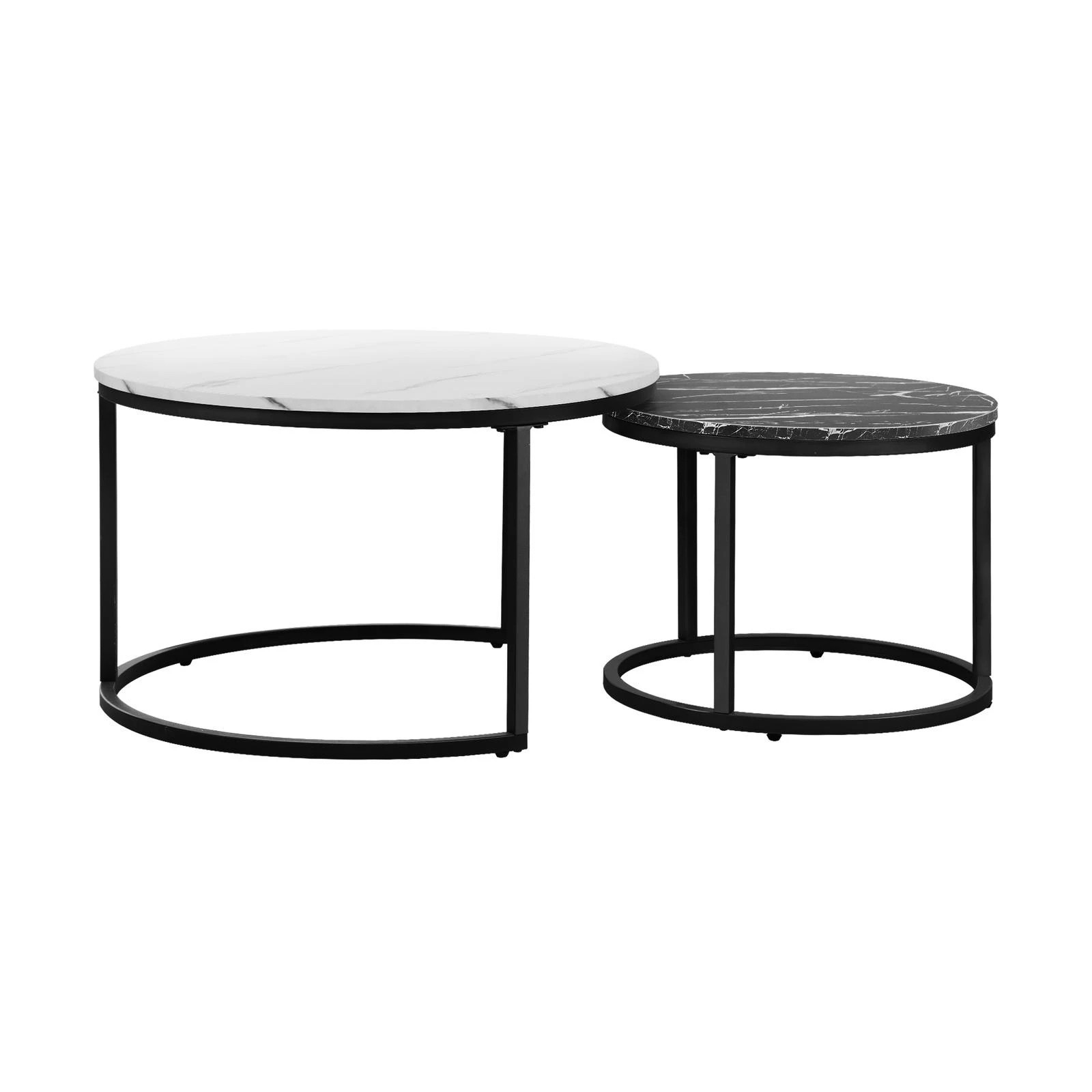 6 Oikiture Set Of 2 Coffee Table Round Nesting Side End Table
 - Multi, 6 of 10
