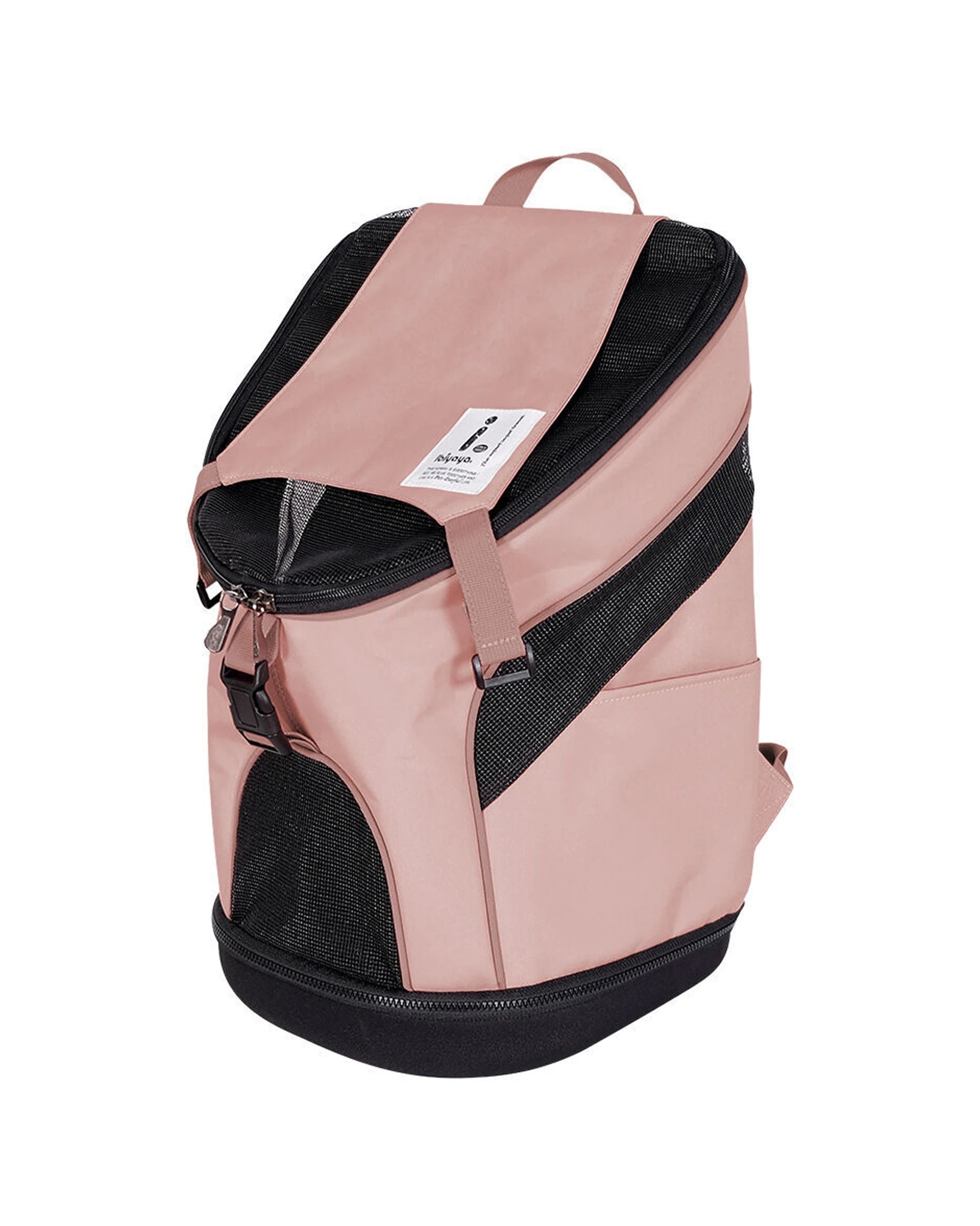 1 Ibiyaya Ultralight Travel Pet Backpack Carrier Mesh Windows Foldable Safety Lead - Pink, 1 of 6