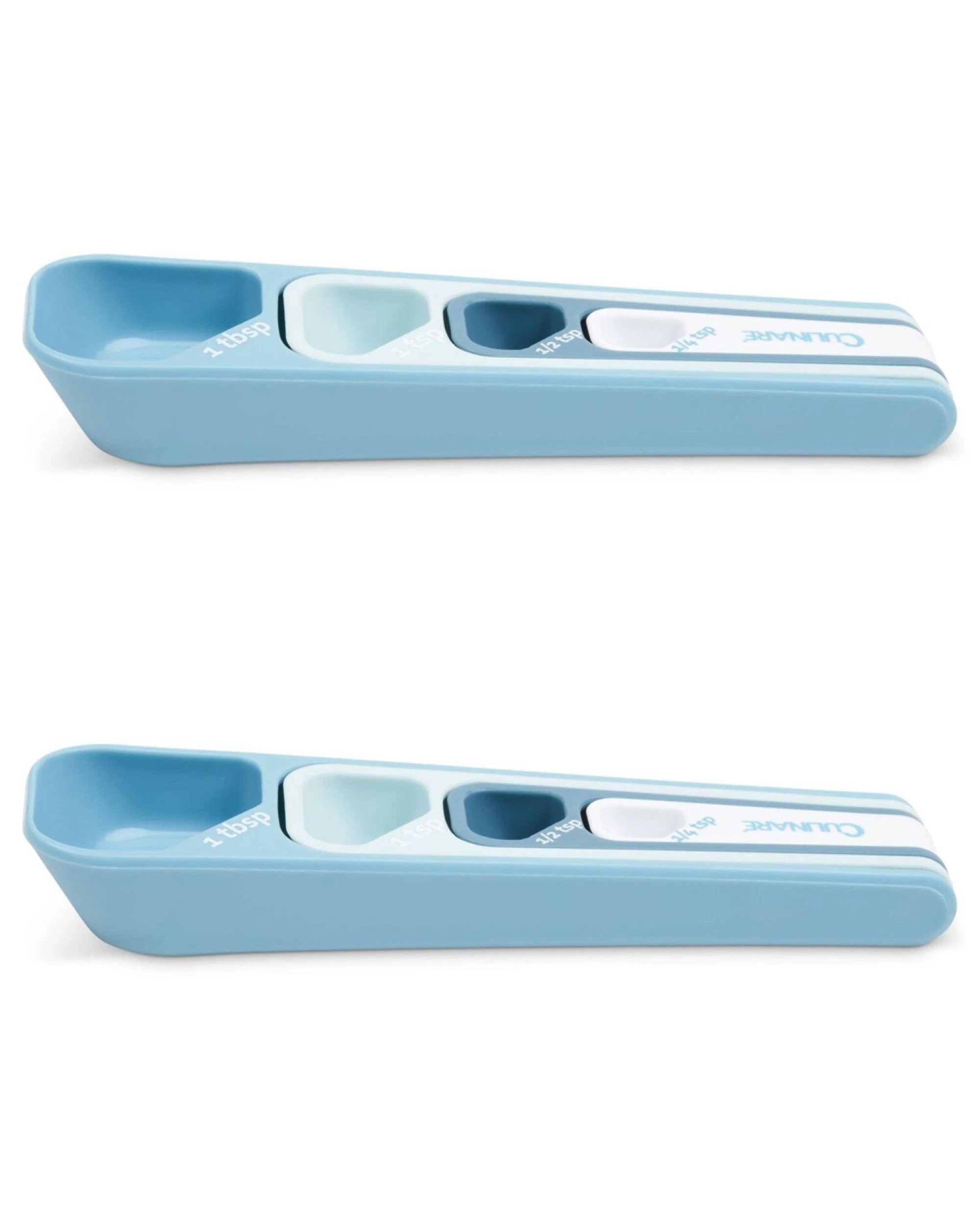 4 Culinare 4pc Set 16cm Plastic Measuring Spoons Set Kitchen Baking - Blue, 4 of 4