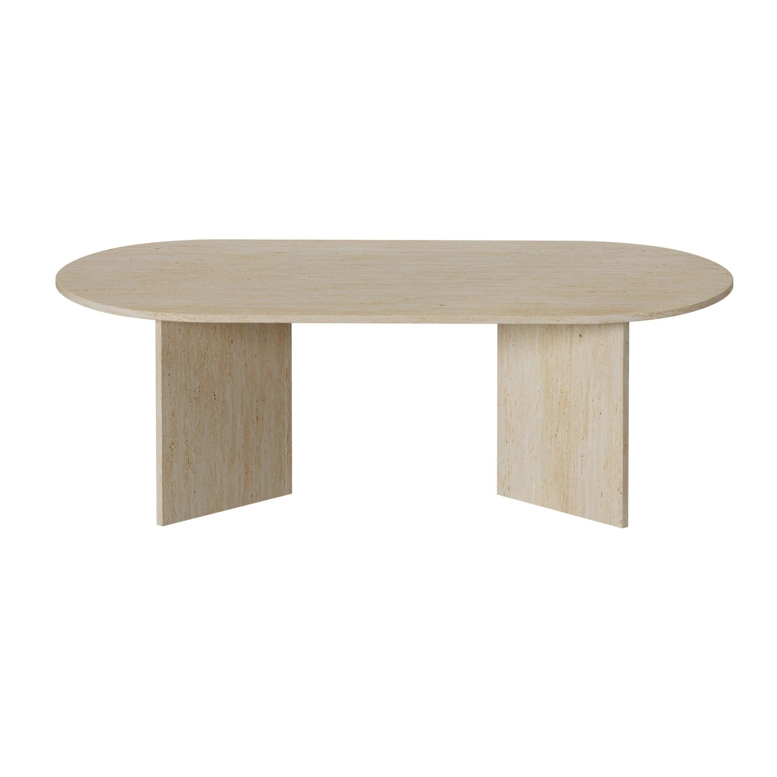 6 Oikiture Coffee Table Sofa End Table Oval Side Cafe Desk Timber - Beige, 6 of 9